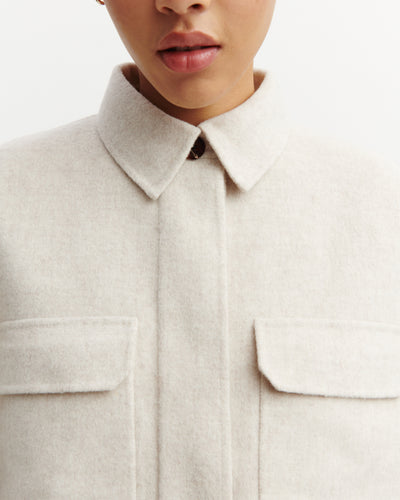 Veste double face à poches-TOURTERELLE-90% laine 10% cachemire