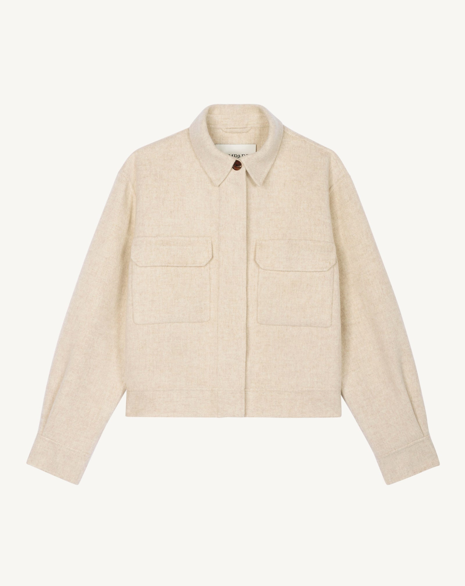 Veste double face à poches-TOURTERELLE-90% laine 10% cachemire