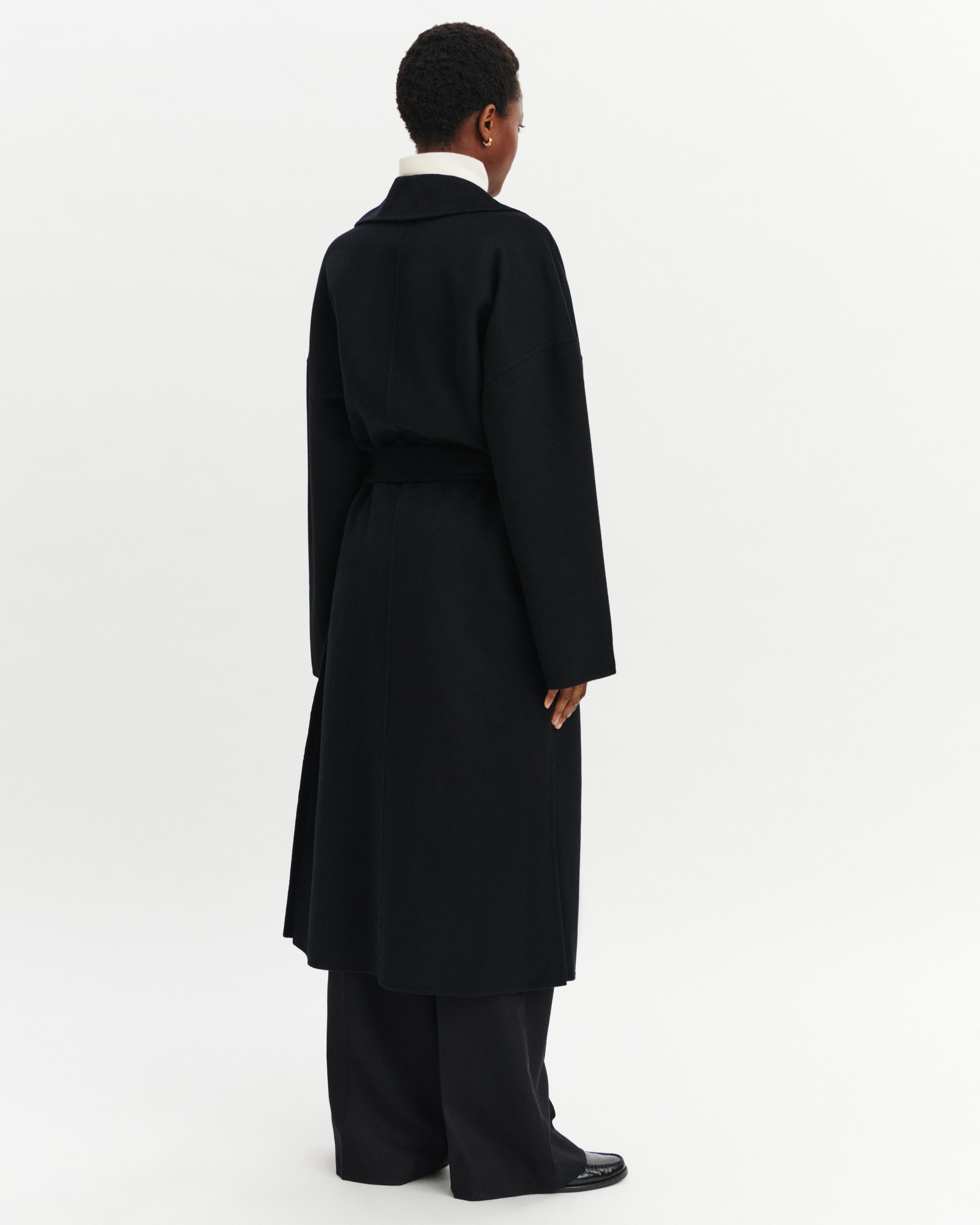 Manteau long-NOIR-100% cachemire