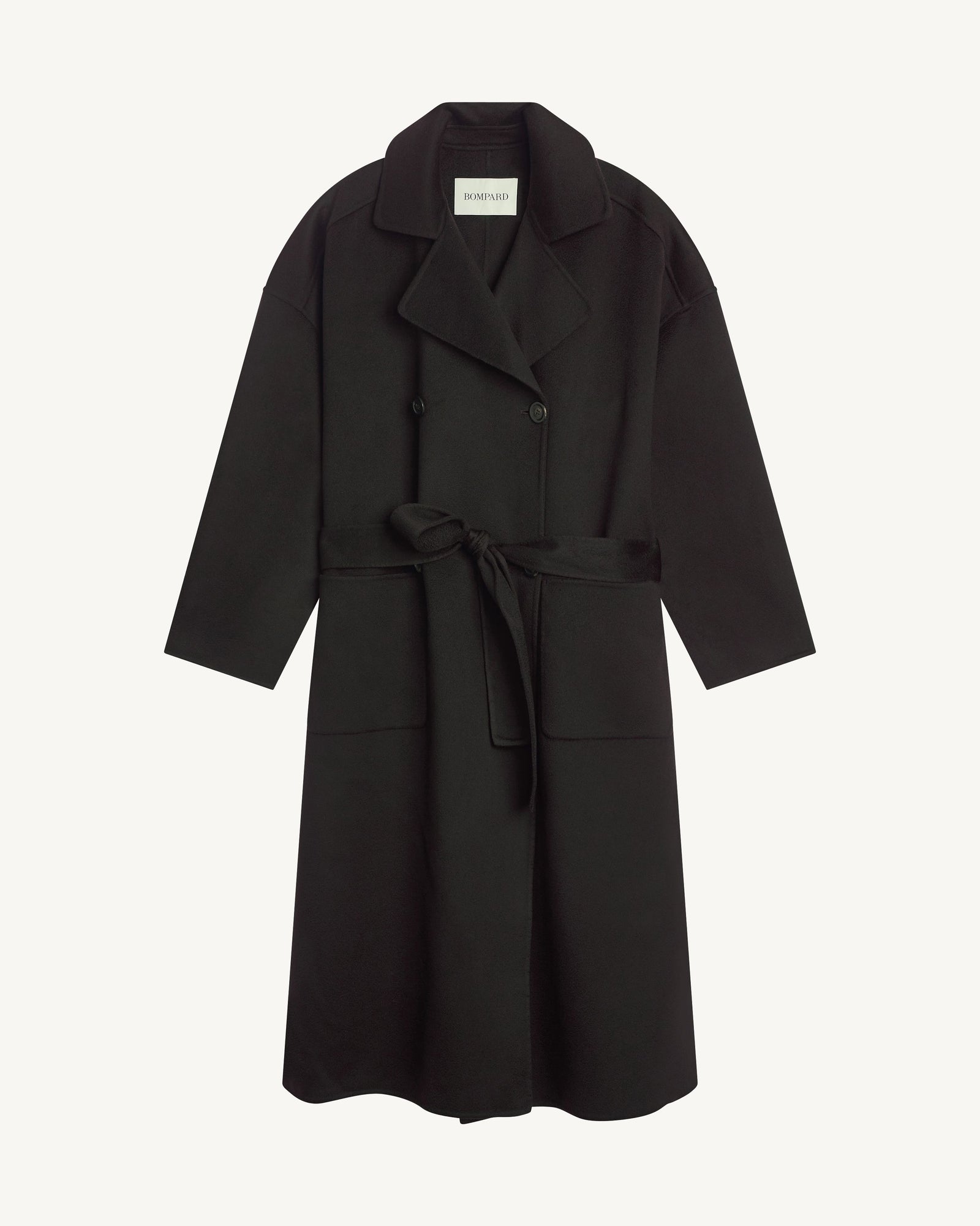 Manteau long-NOIR-100% cachemire