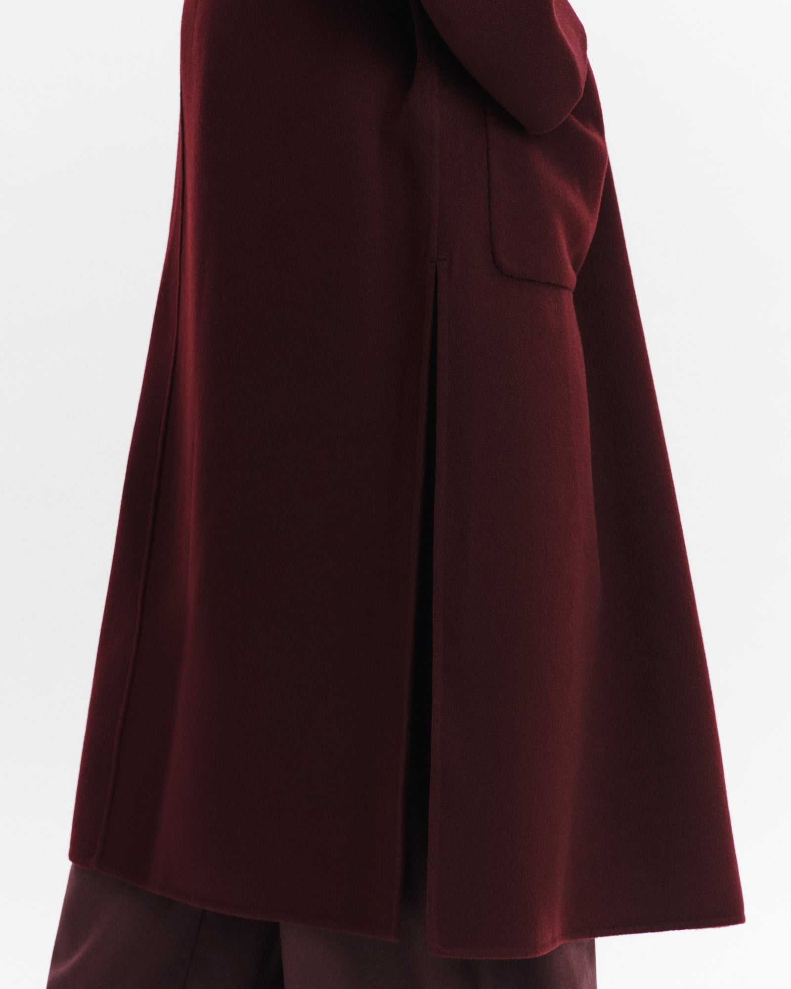 Manteau long-GRENAT-100% cachemire