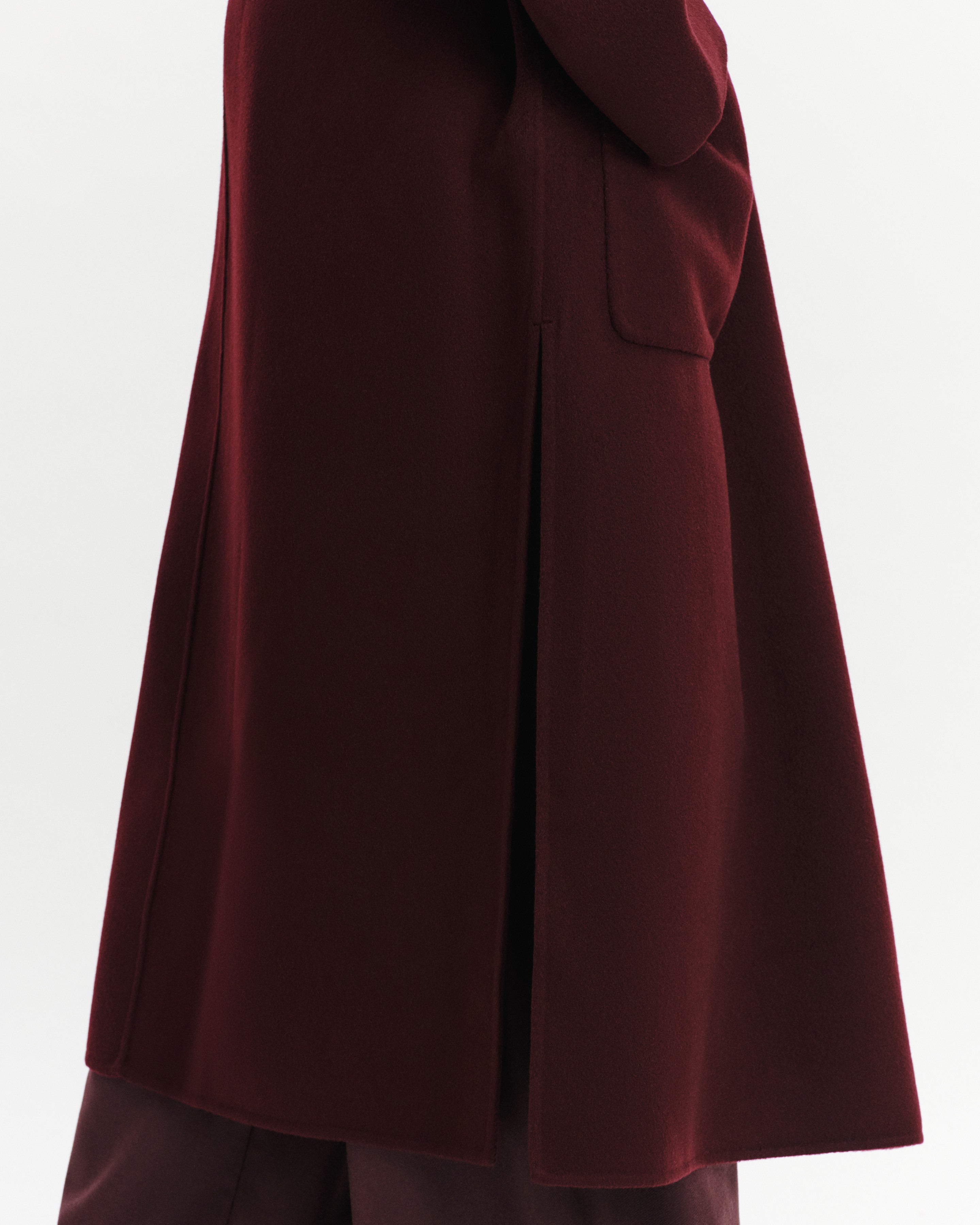 Manteau long-GRENAT-100% cachemire