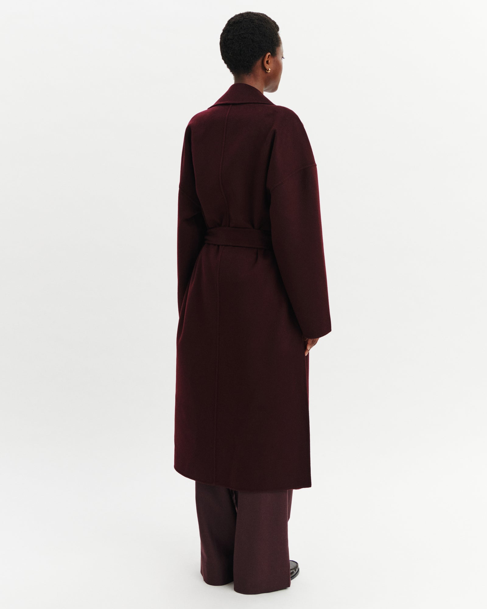 Manteau long-GRENAT-100% cachemire