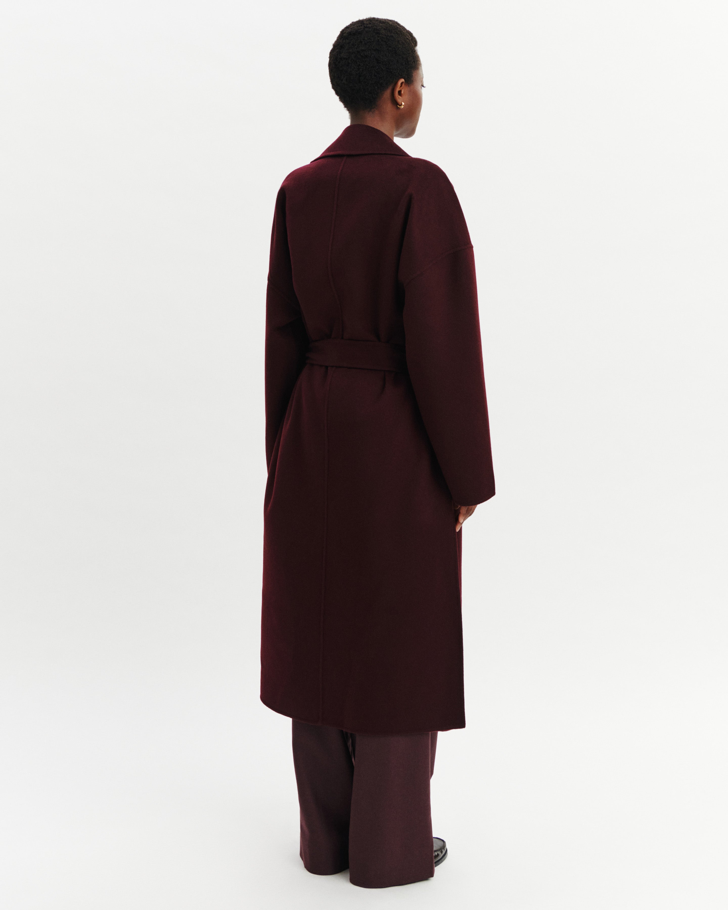 Manteau long-GRENAT-100% cachemire