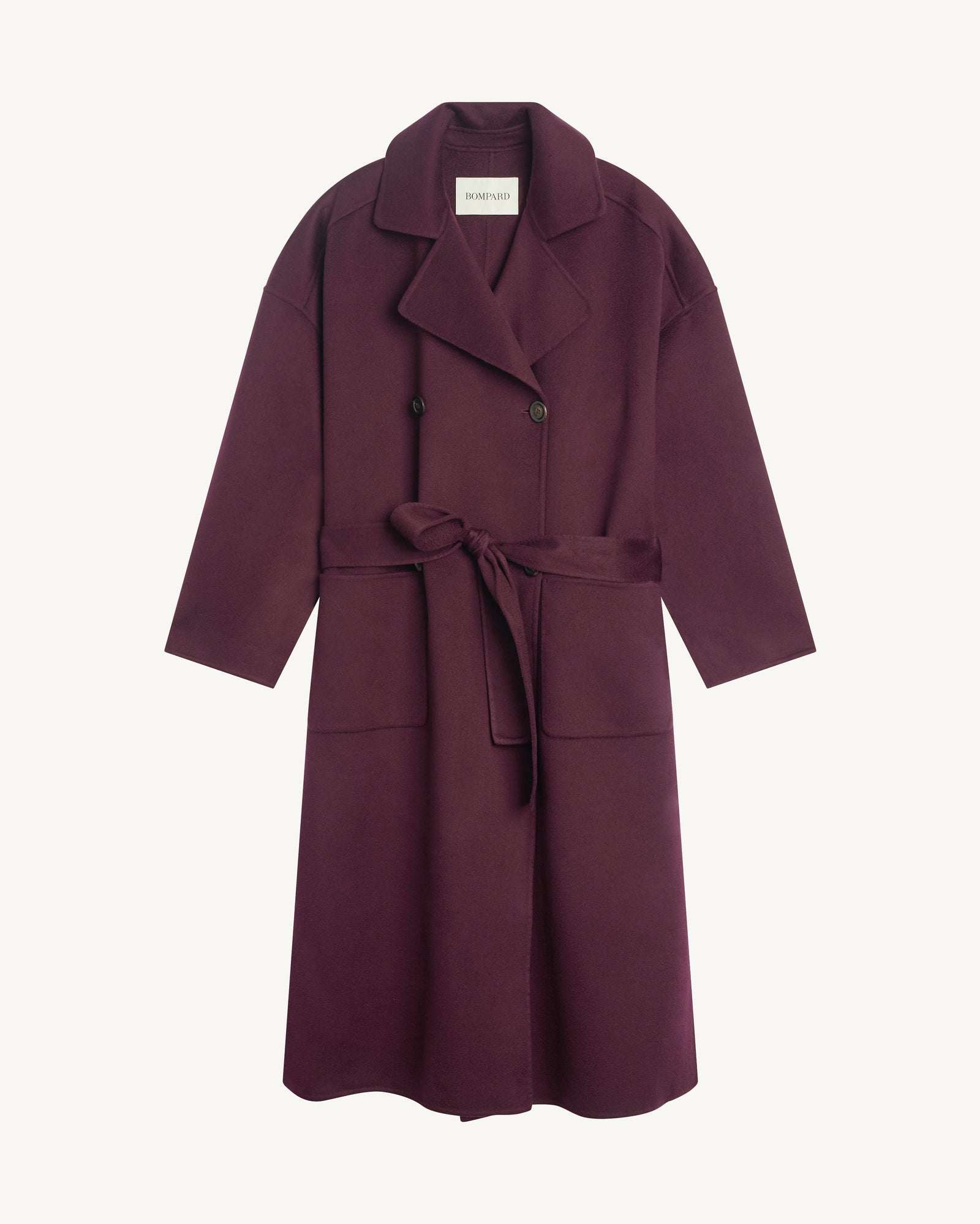 Manteau long-GRENAT-100% cachemire