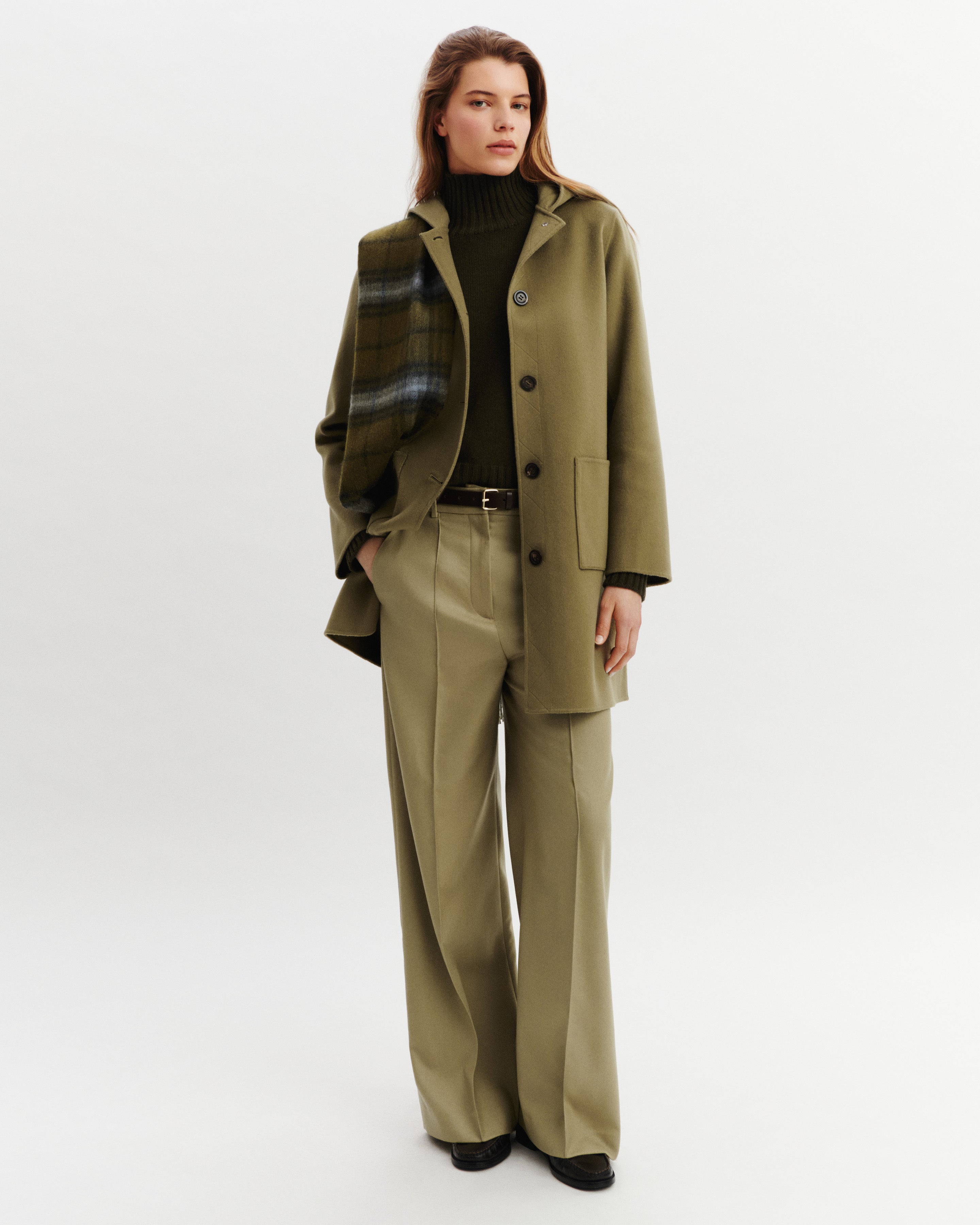 Duffle coat-ARGILE-90% laine 10% cachemire