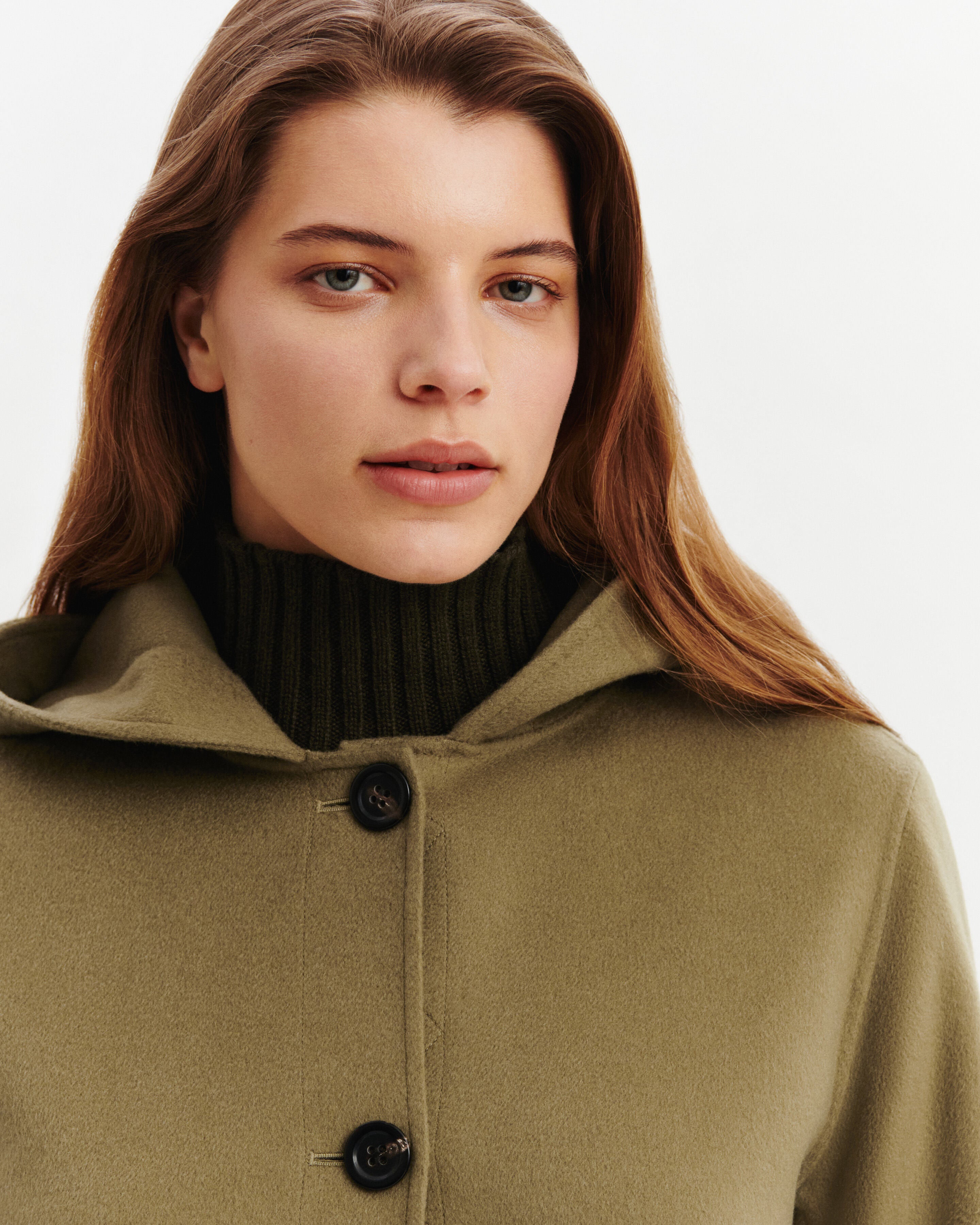 Duffle coat-ARGILE-90% laine 10% cachemire