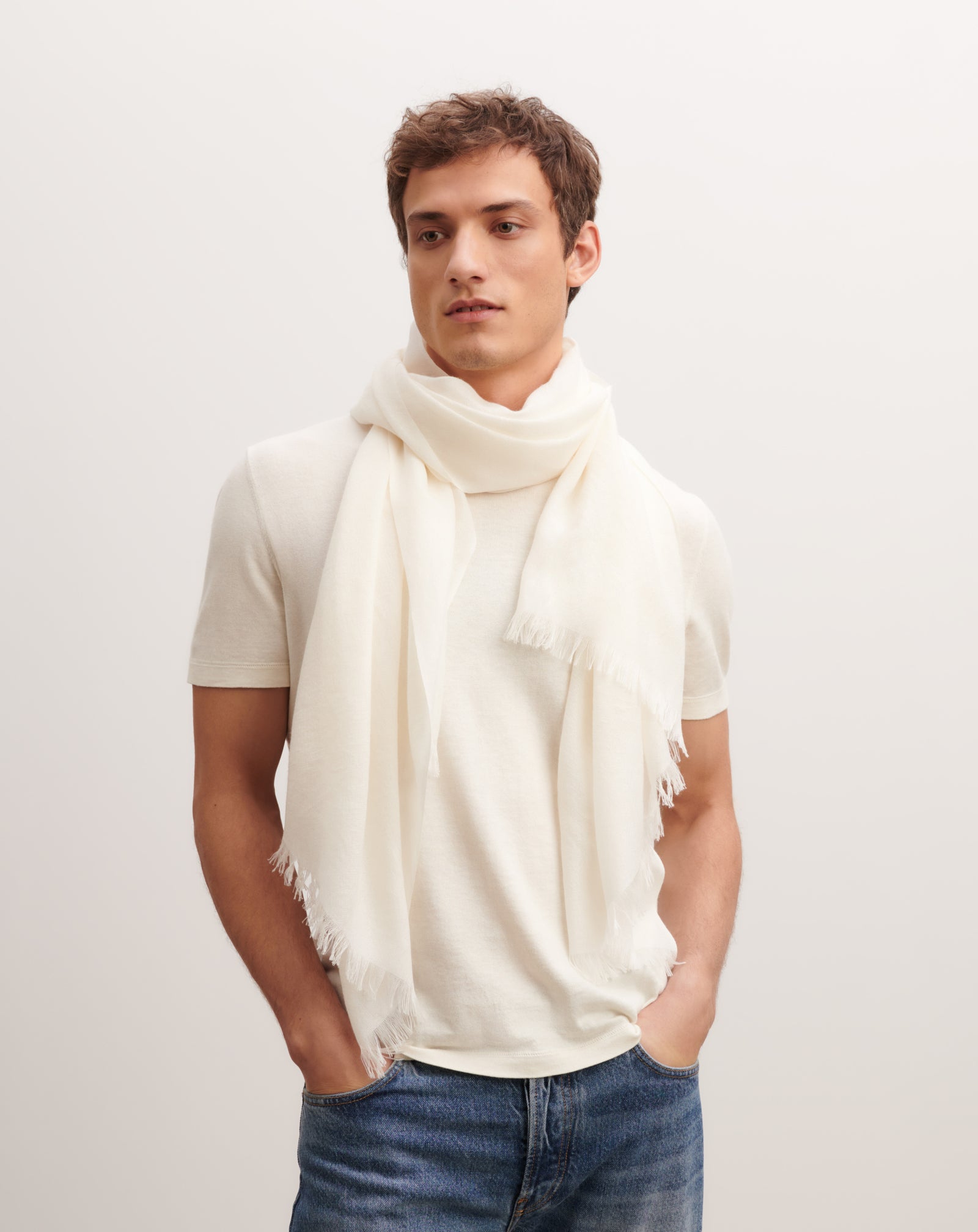 Etole en voile-NATUREL-100% cachemire