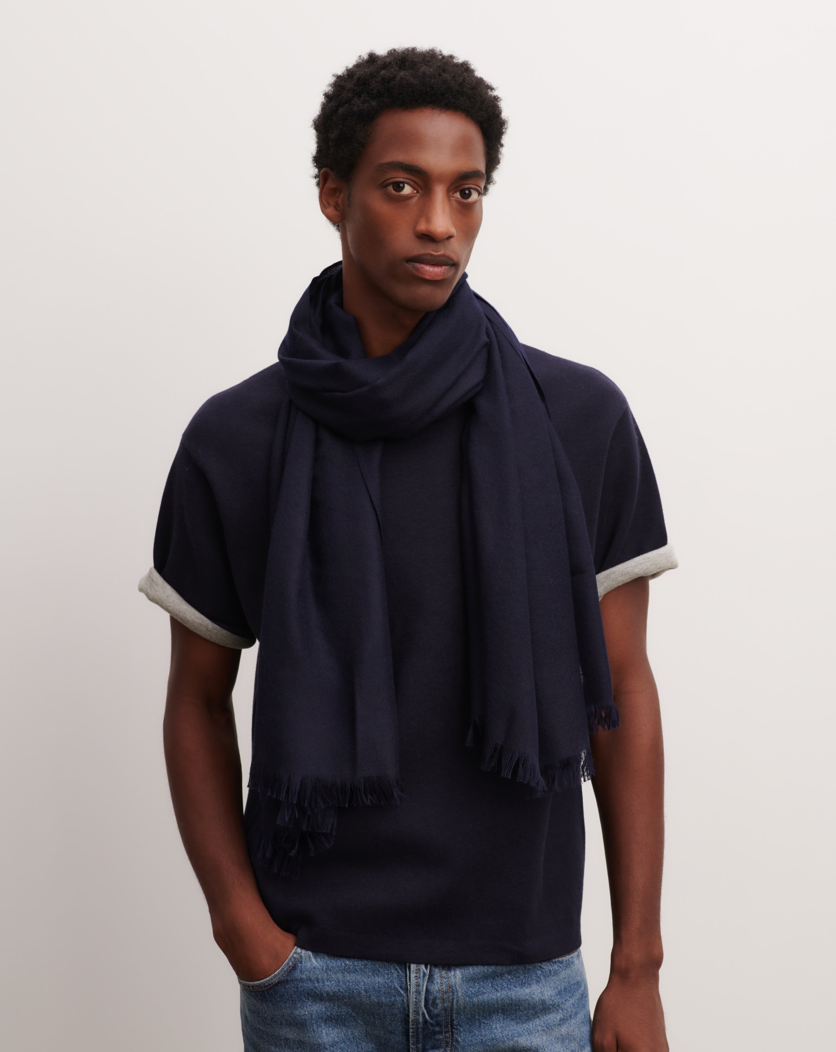 Etole en voile-MARINE-100% cachemire