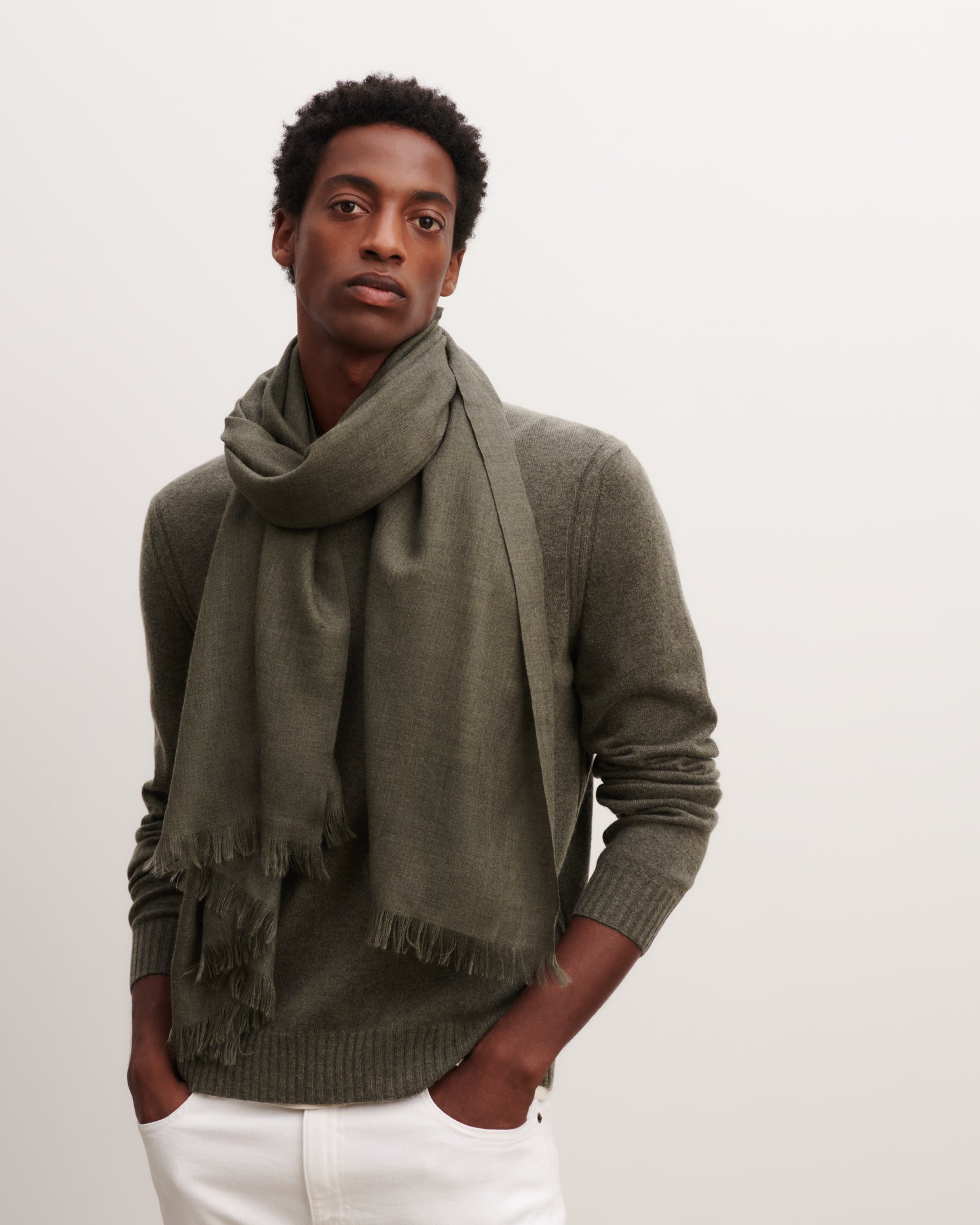 Etole en voile-KAKI OMBRE-100% cachemire