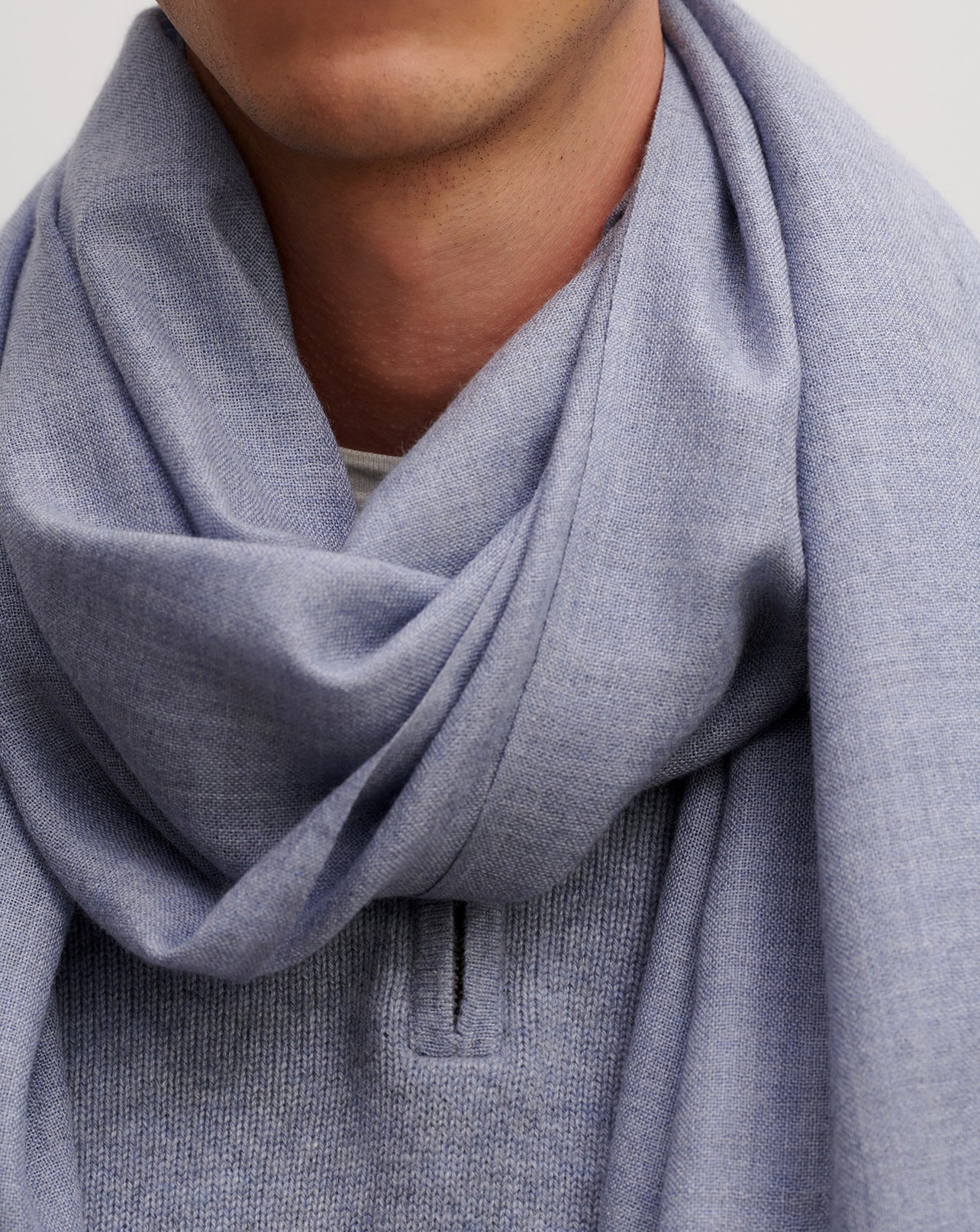 Etole en voile-BLEU MONTAGNE-100% cachemire