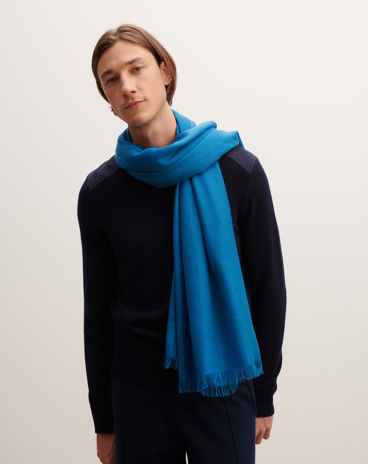 Etole en voile-BLEU PAON-100% cachemire