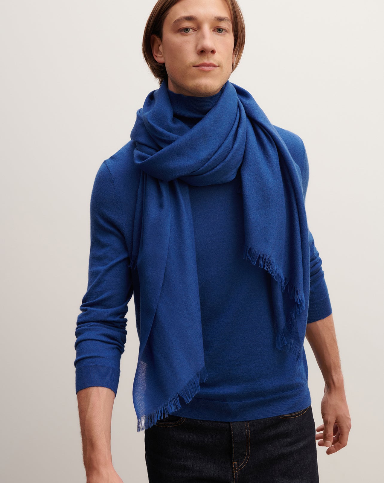 ERIC BOMPARD　カシミヤストール　未使用品 Voile stole in Cashmere Mix niagara | Eric Bompard