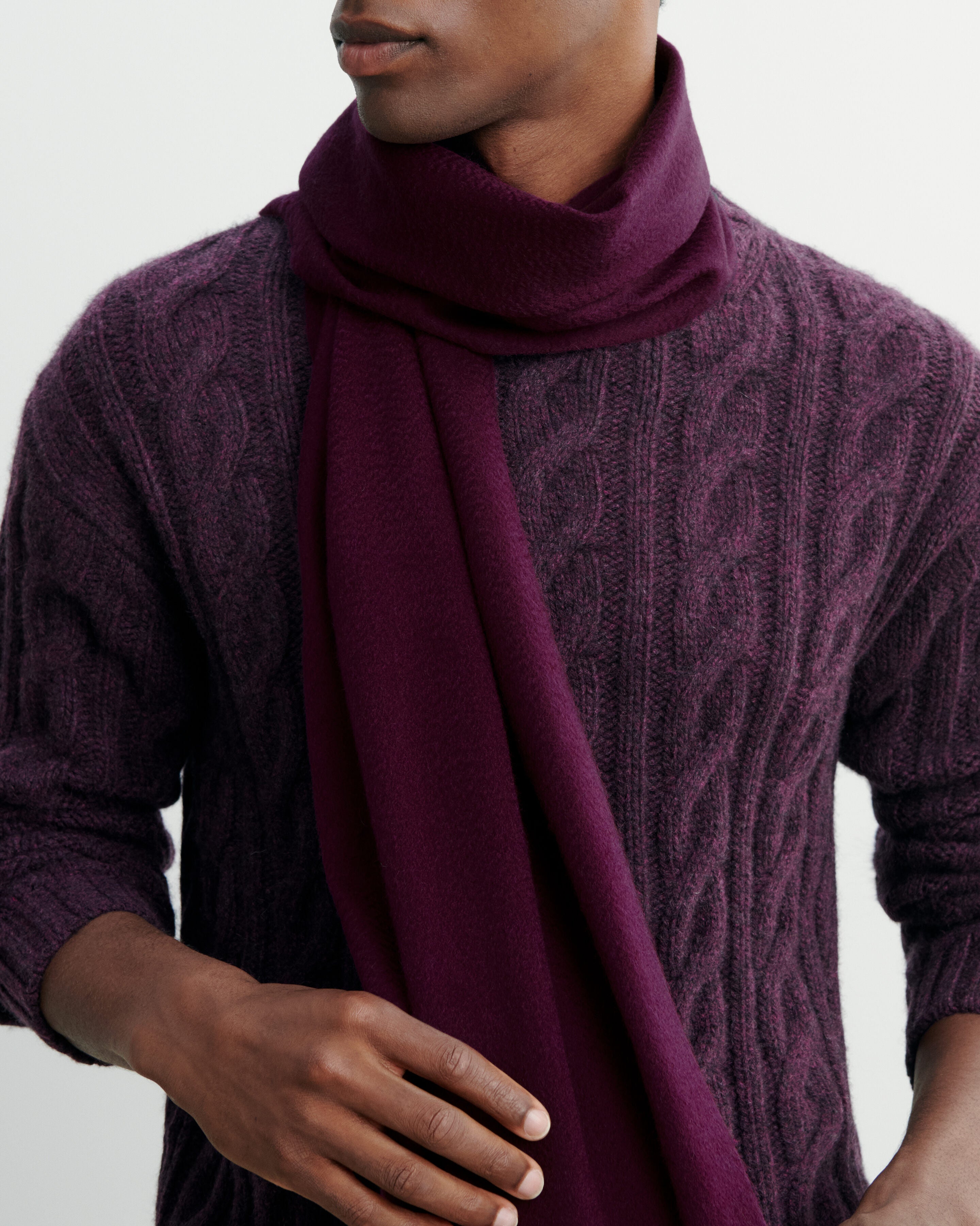 Echarpe classique EB-PRUNE DAMAS-100% cachemire