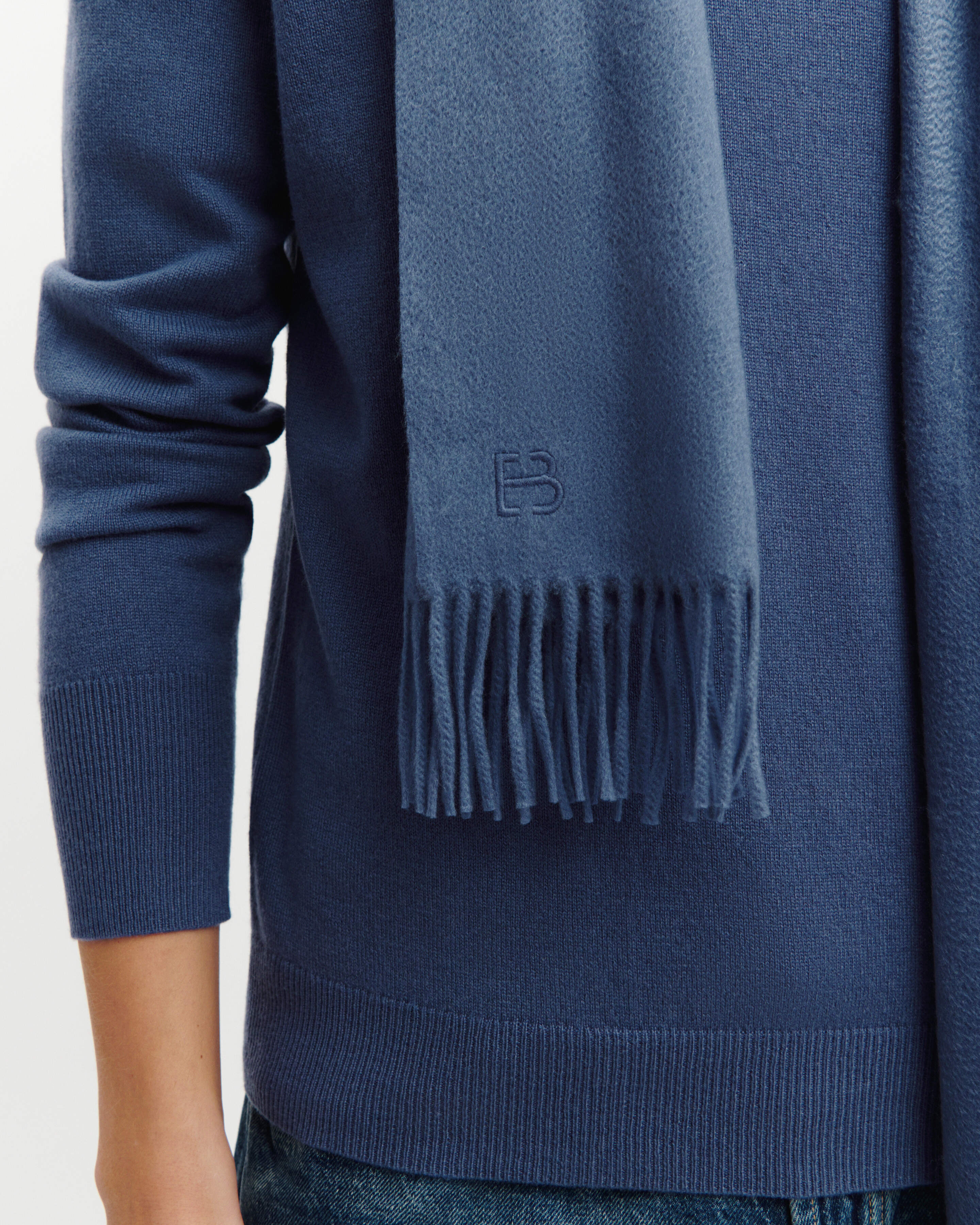 Echarpe classique EB-BLEU ATLAS-100% cachemire