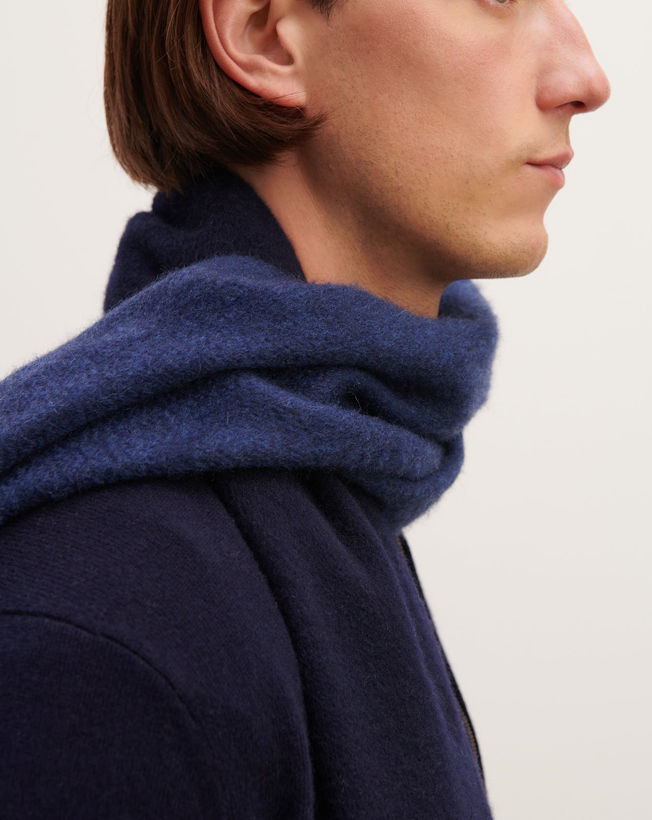 Echarpe double face-MARINE/BLEU NOCTURNE-100% cachemire