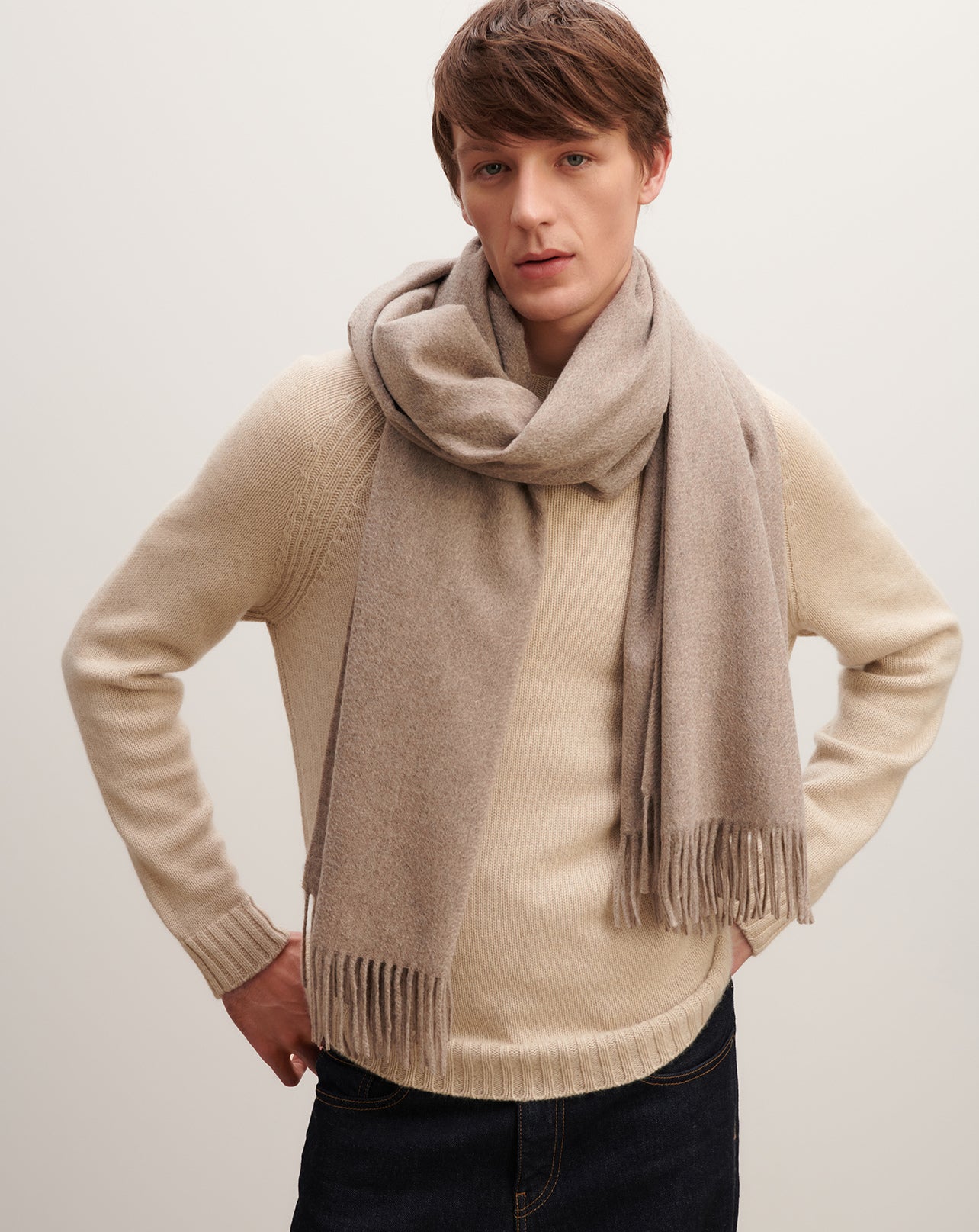 Maxi scarf in Cachemire Mix millet | Eric Bompard