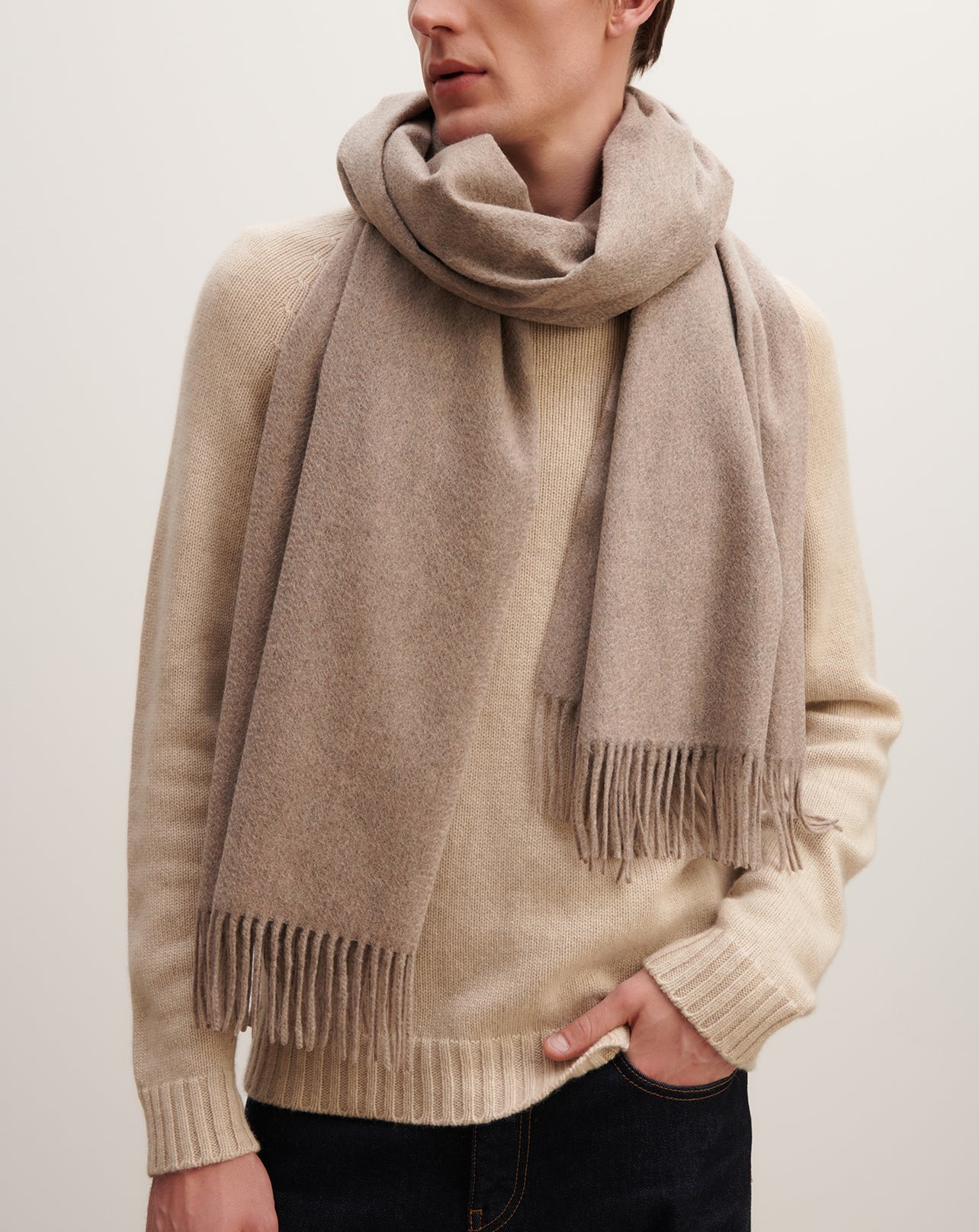 Maxi scarf in Cachemire Mix millet | Eric Bompard