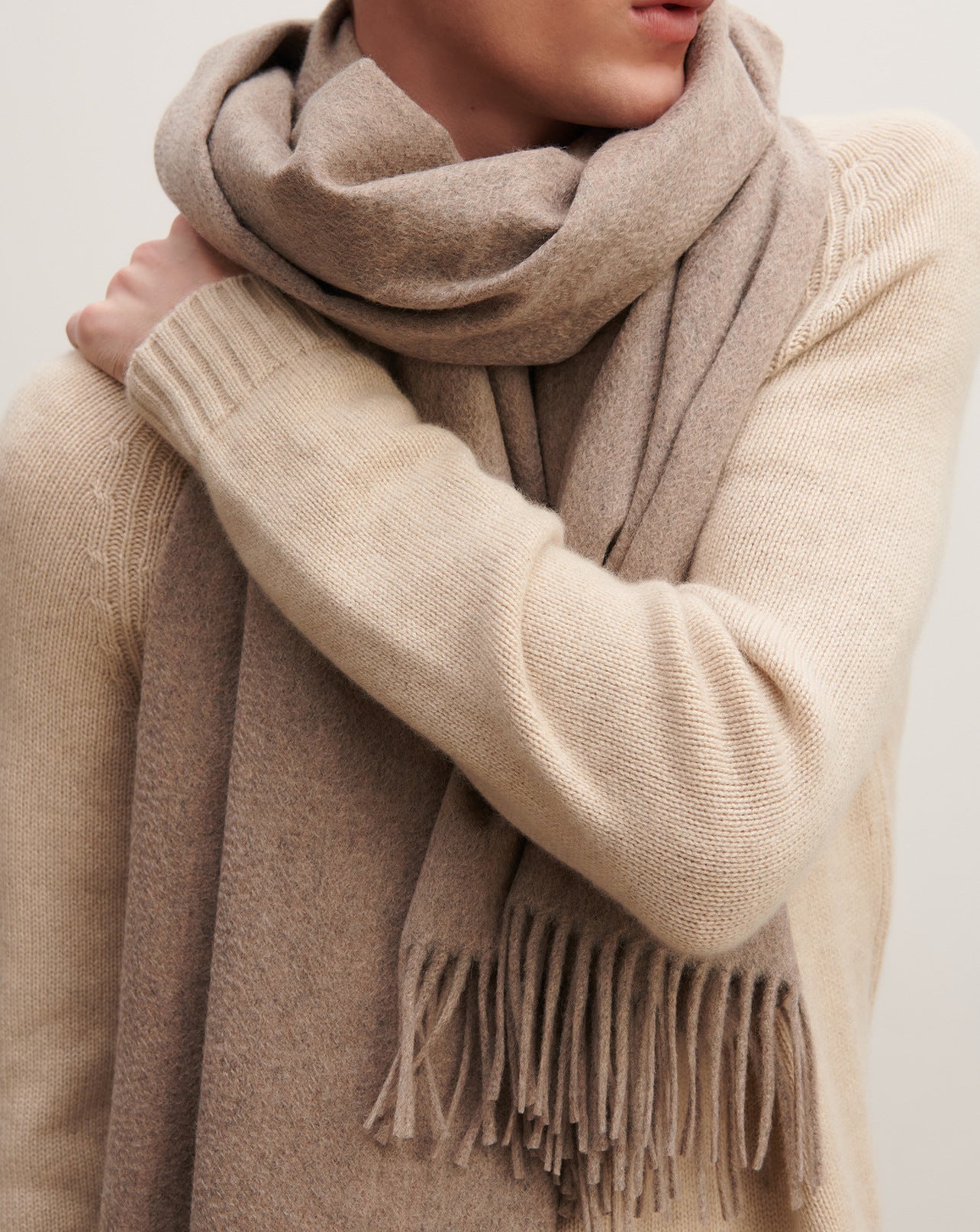 Maxi scarf in Cachemire Mix millet | Eric Bompard