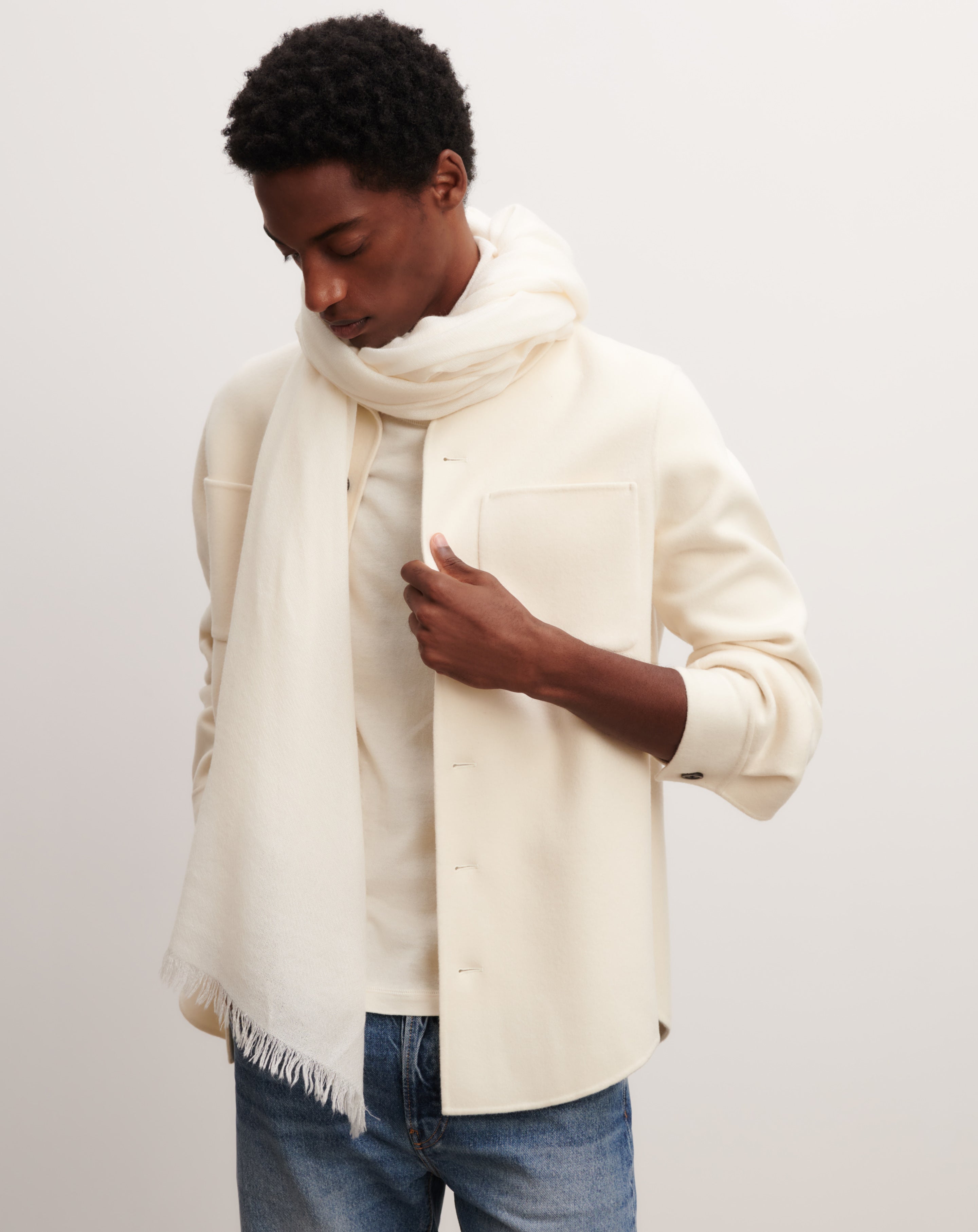 Maxi étole en voile-NATUREL-100% cachemire