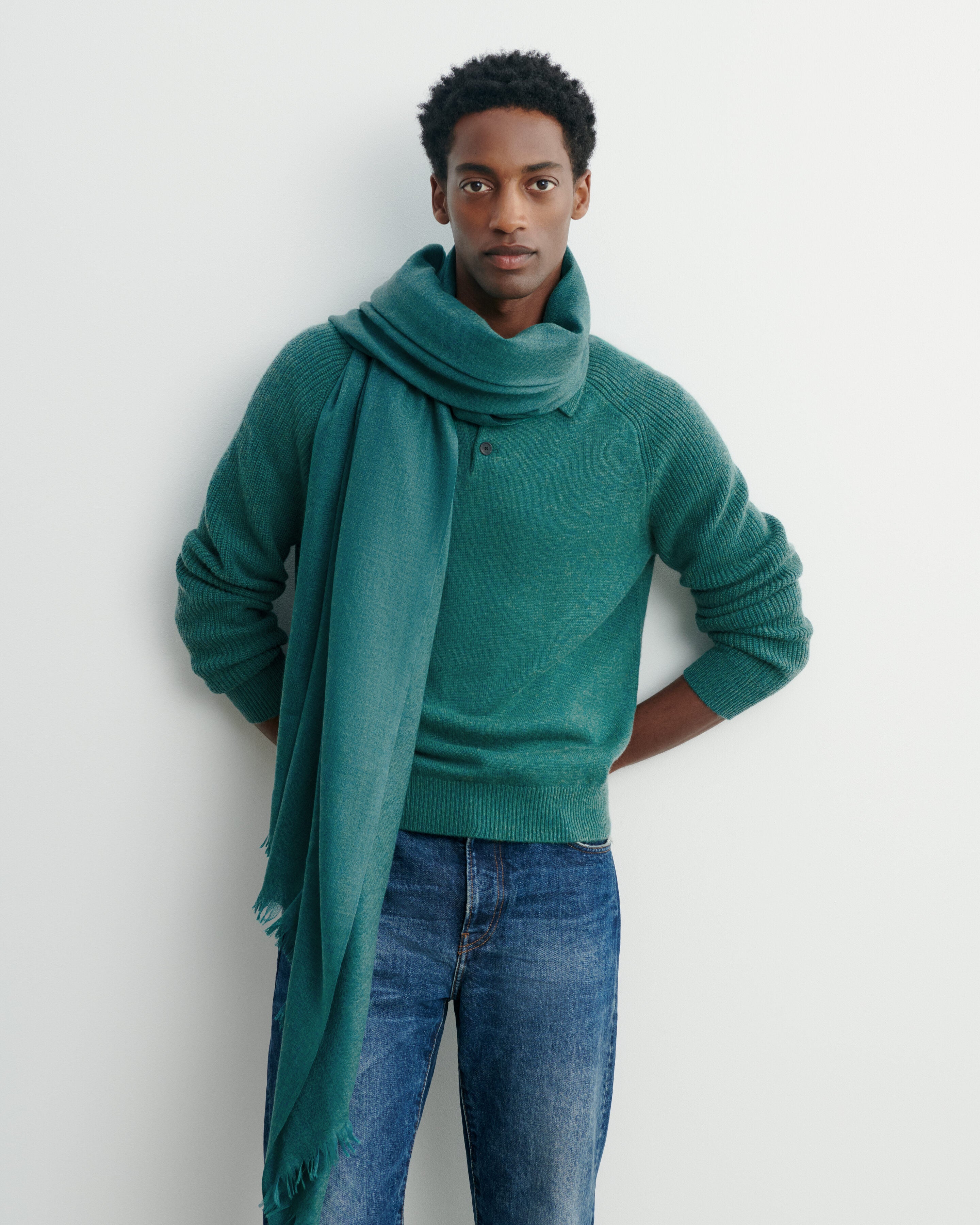 Maxi étole en voile-CEDRE-100% cachemire