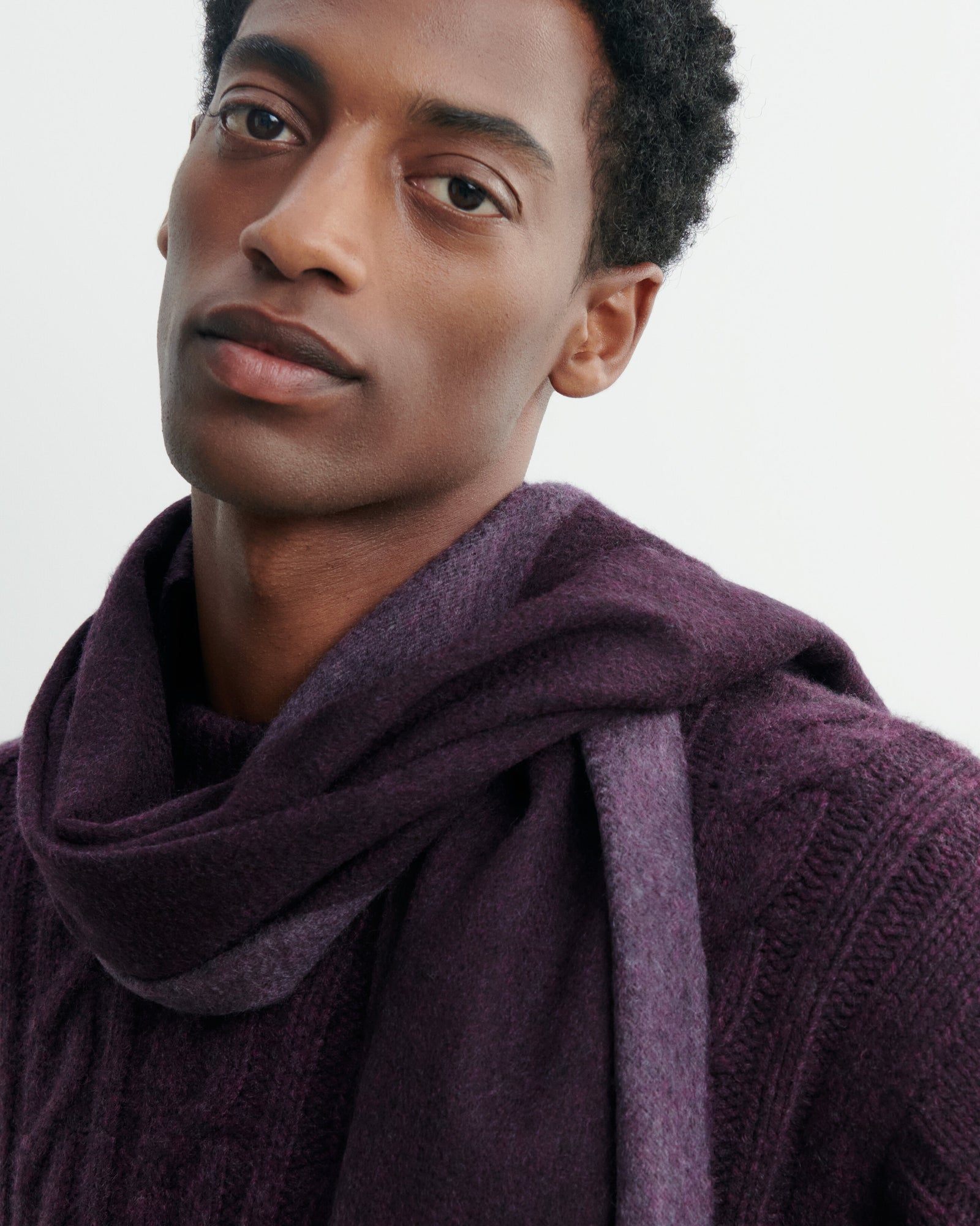 Écharpe à franges maxi tartan-MURE-100% cachemire