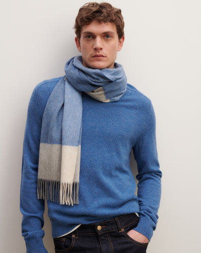 Écharpe à franges maxi tartan-GEAI-100% cachemire