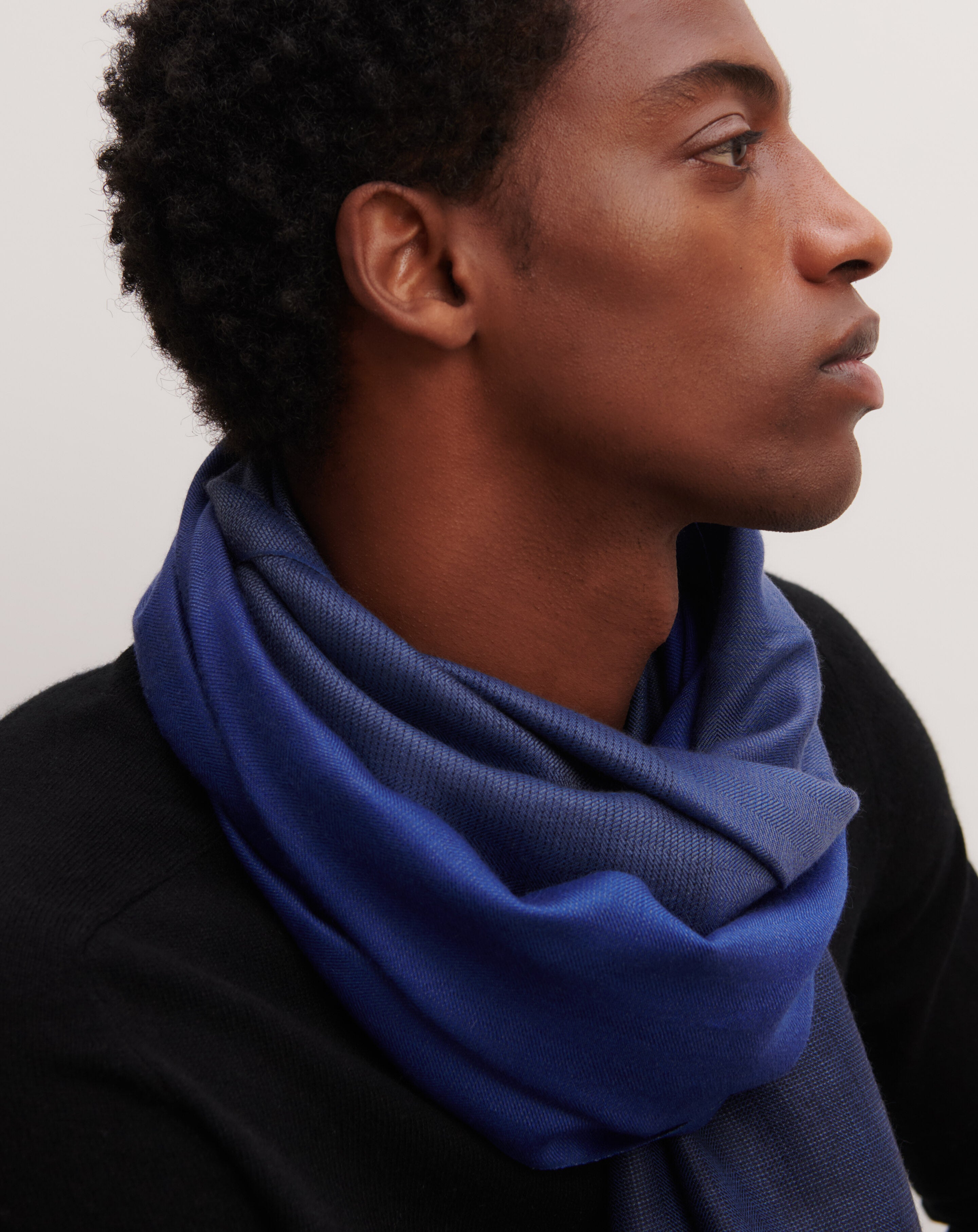 Étole Harmony-GEAI/BLEU ATLANTIDE-70% cachemire 30% soie