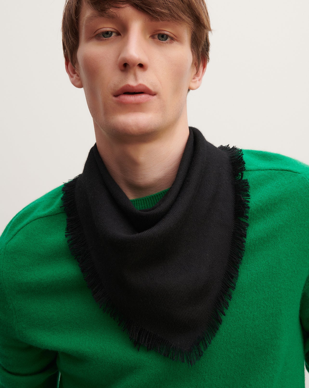 Mini carré en twill-NOIR-100% cachemire