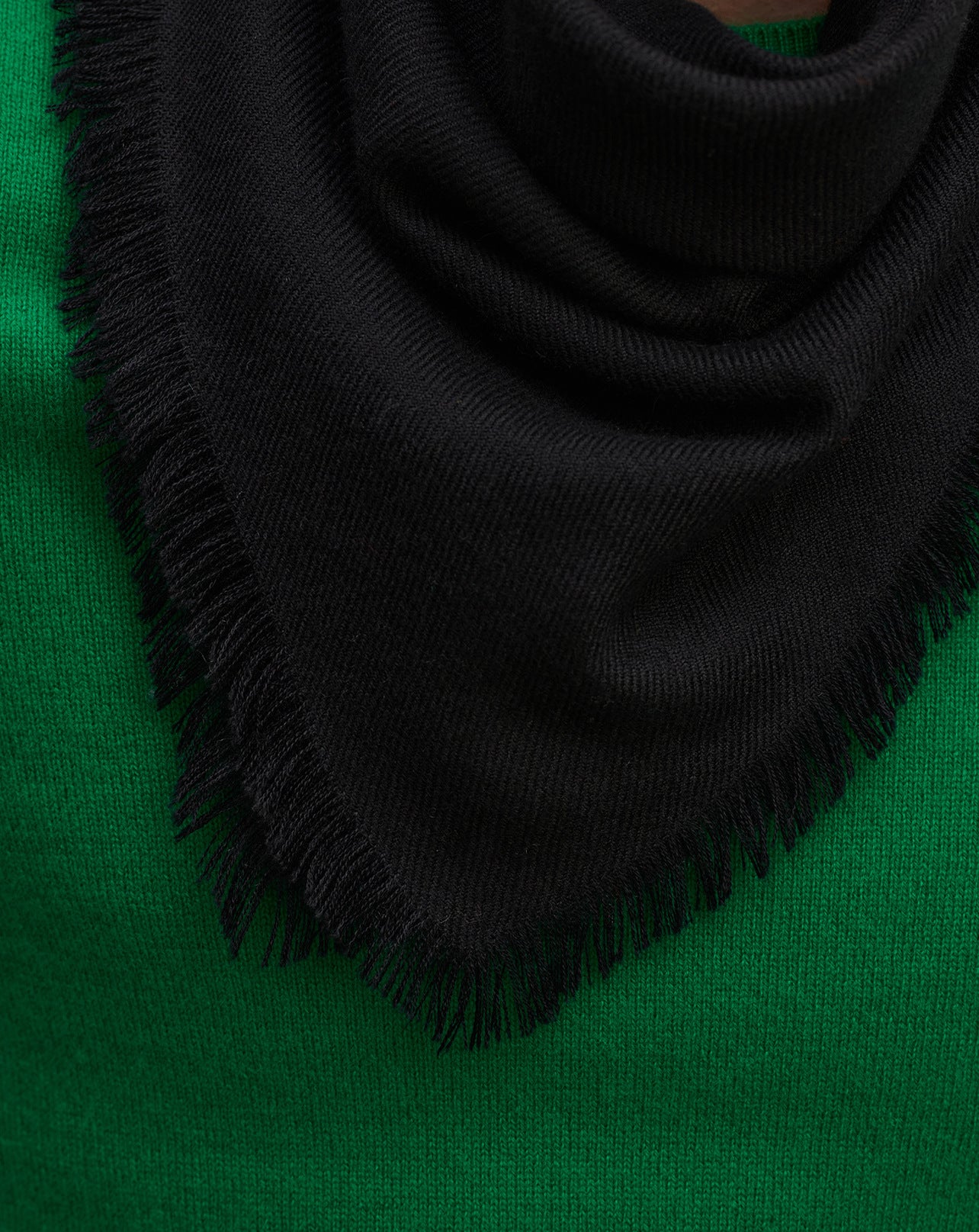 Mini carré en twill-NOIR-100% cachemire