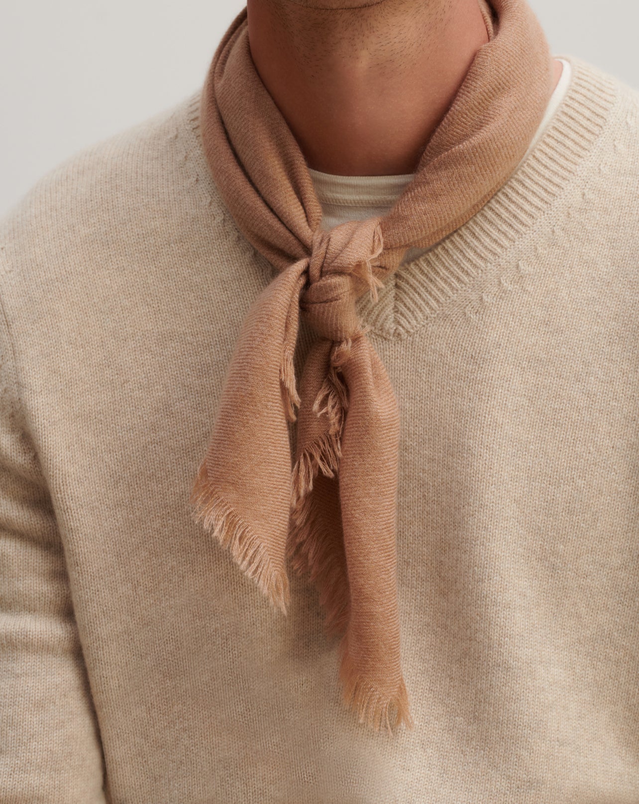 Mini carré en twill-CARAMEL-100% cachemire