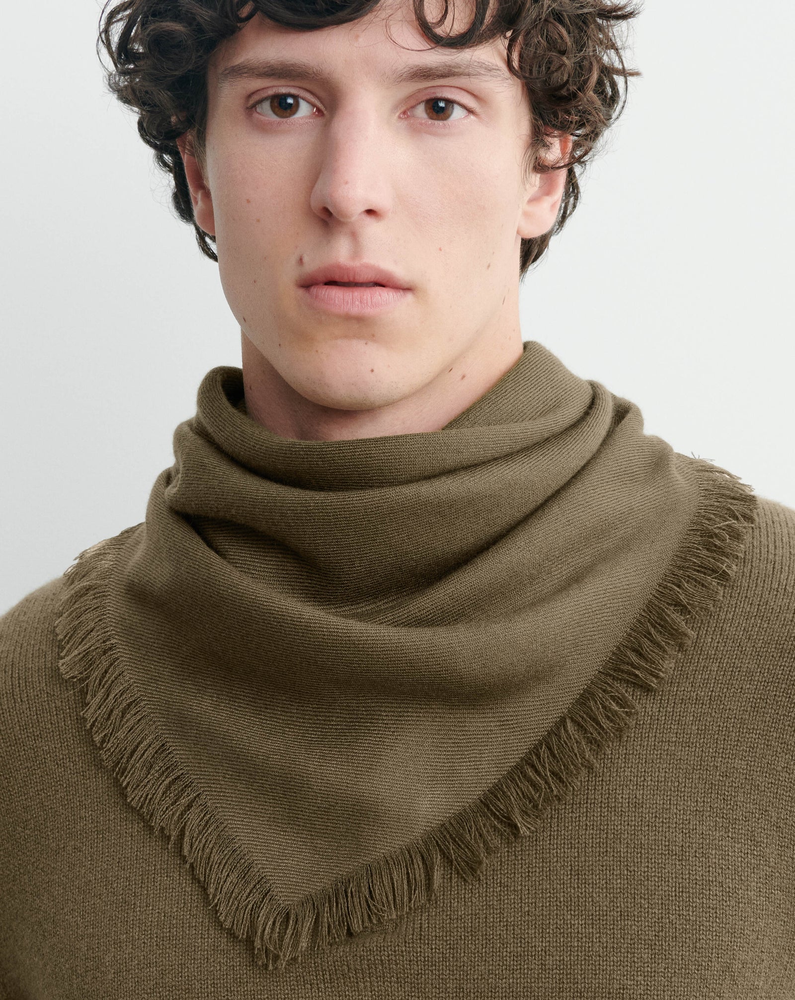 Mini carré en twill-BRONZE-100% cachemire