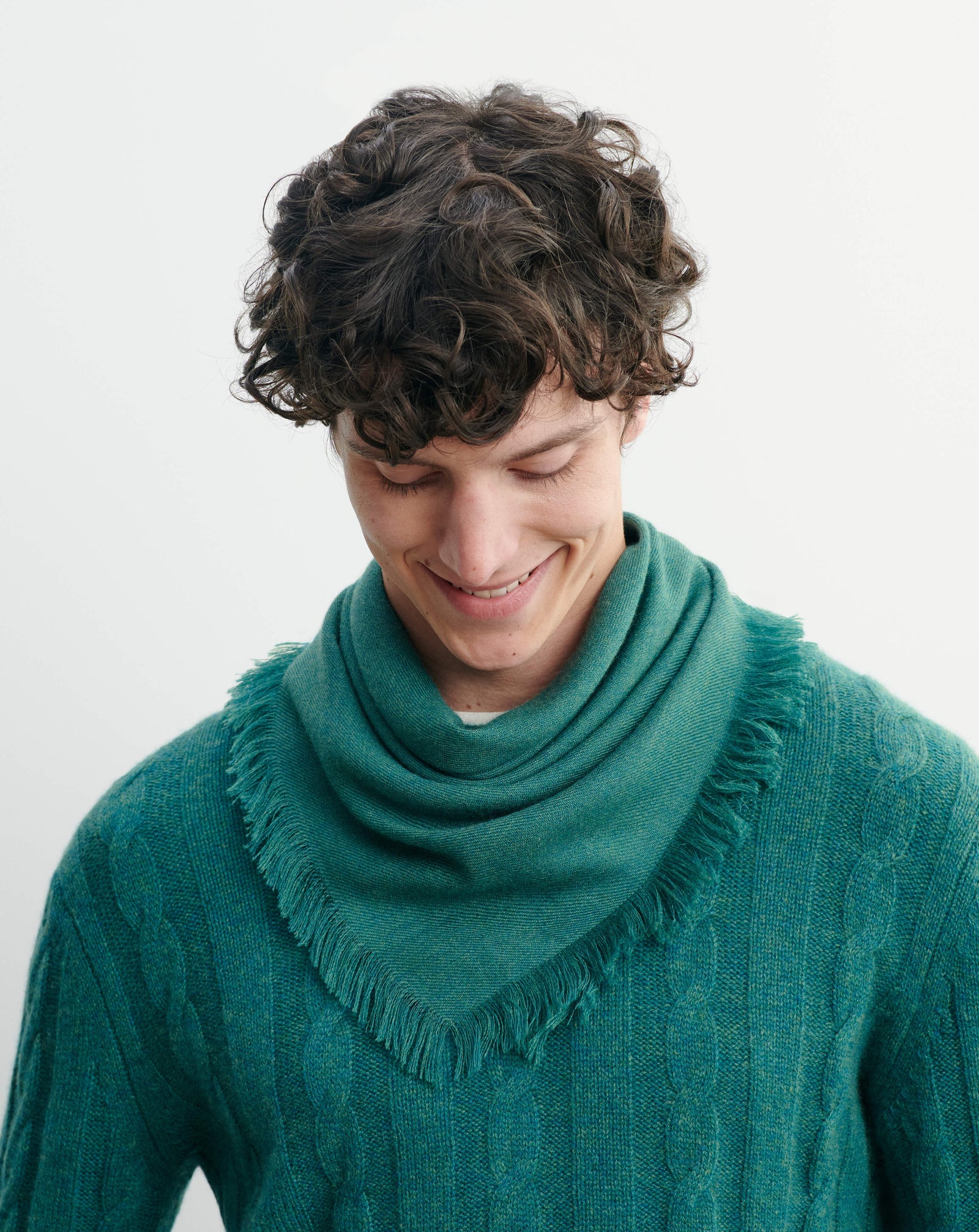 Mini carré en twill-CEDRE-100% cachemire