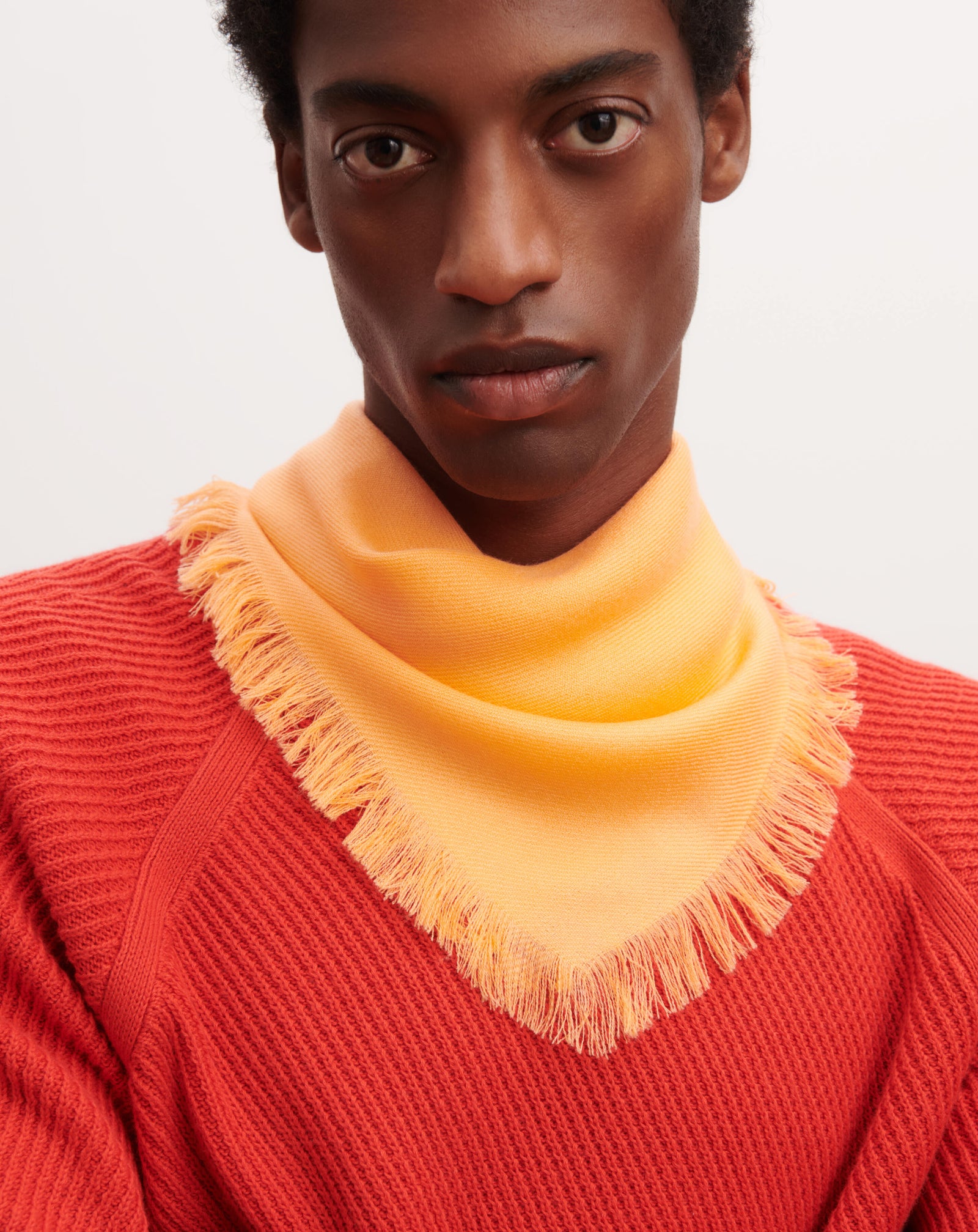 Mini carré en twill-SUNSET-100% cachemire