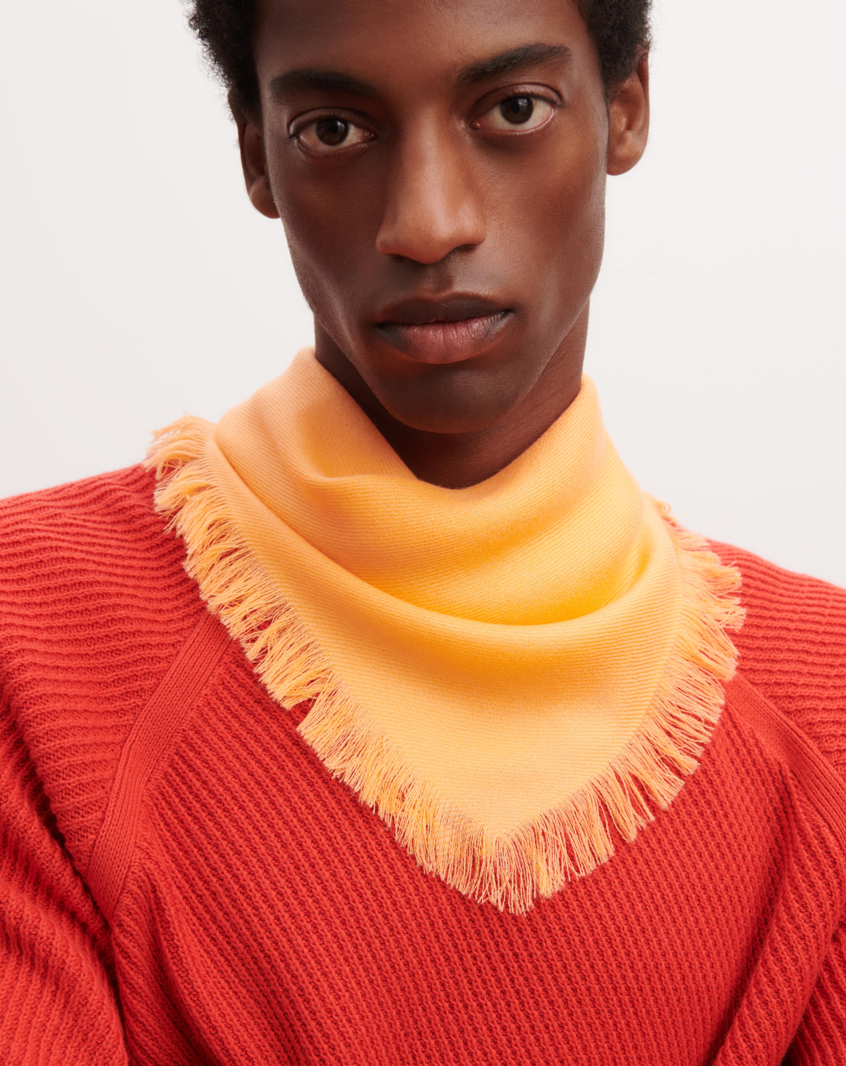 Mini carré en twill-SUNSET-100% cachemire