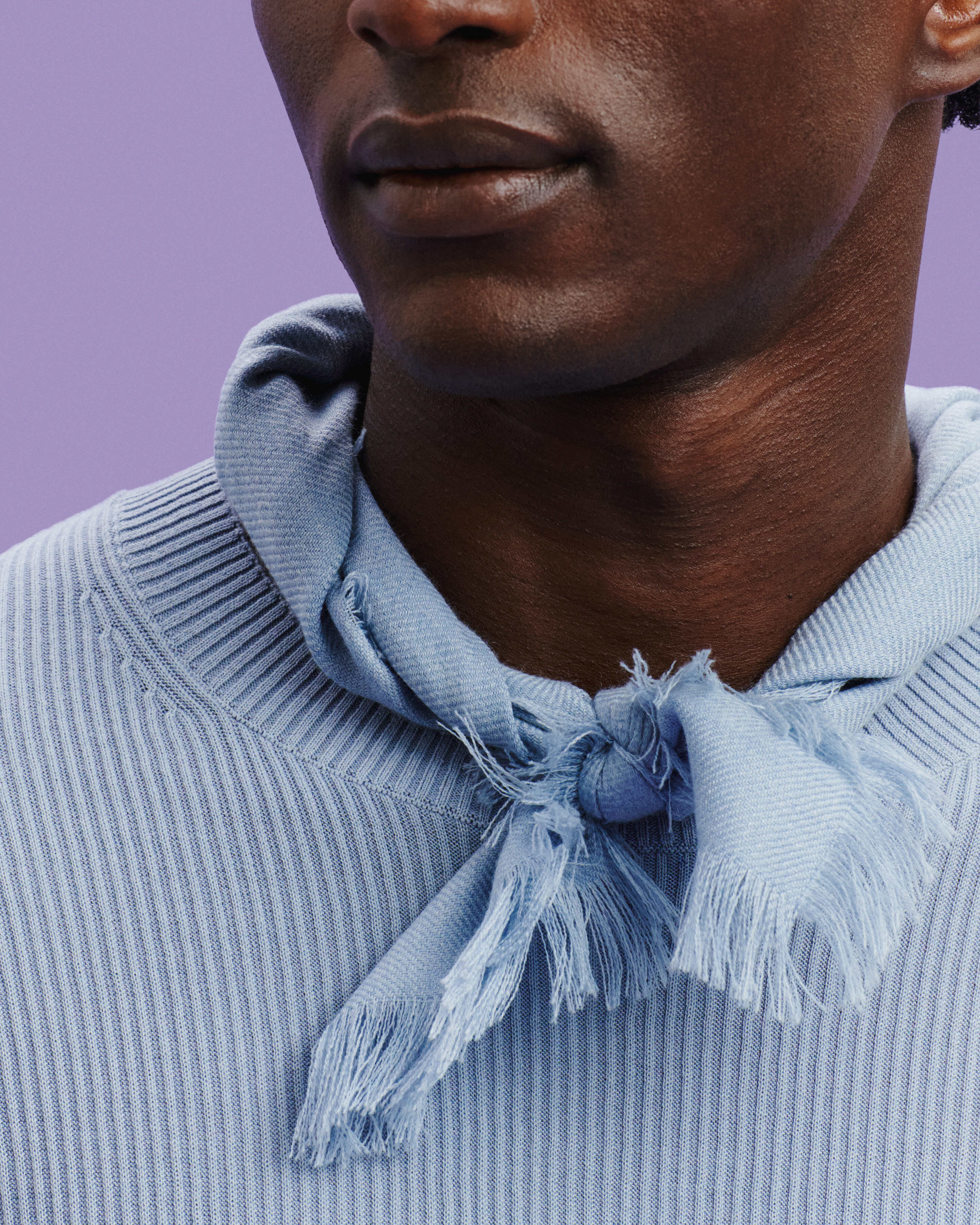 Mini carré Swann-BLEU GLACIER-100% cachemire
