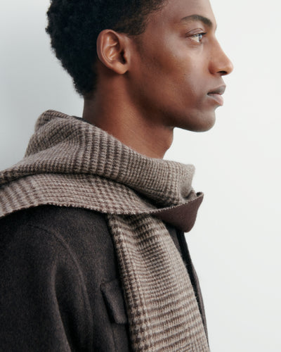 Echarpe Prince de Galles-CHOCOLAT/MILLET-100% cachemire