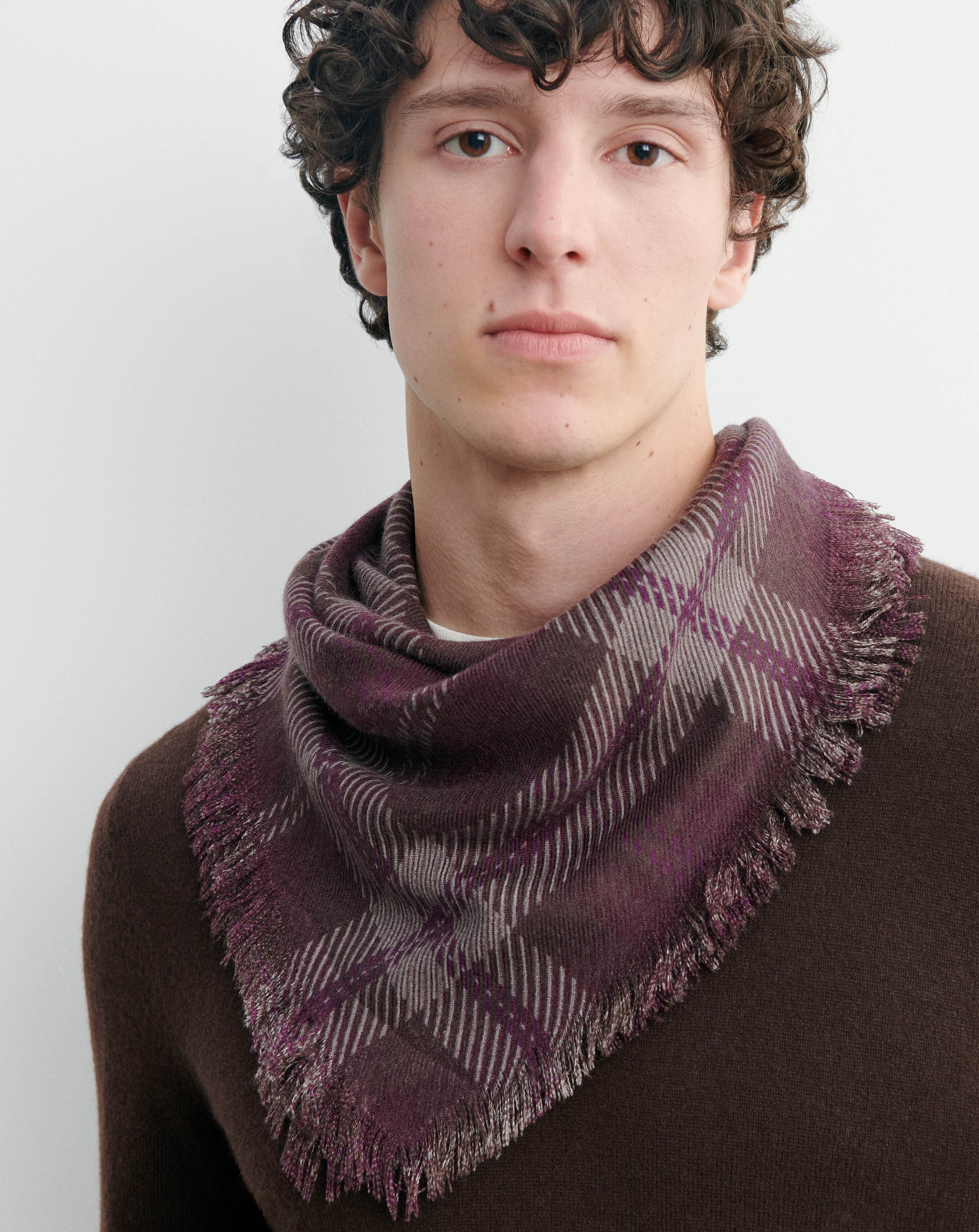 Mini carré twill imprimé-MURE-100% cachemire