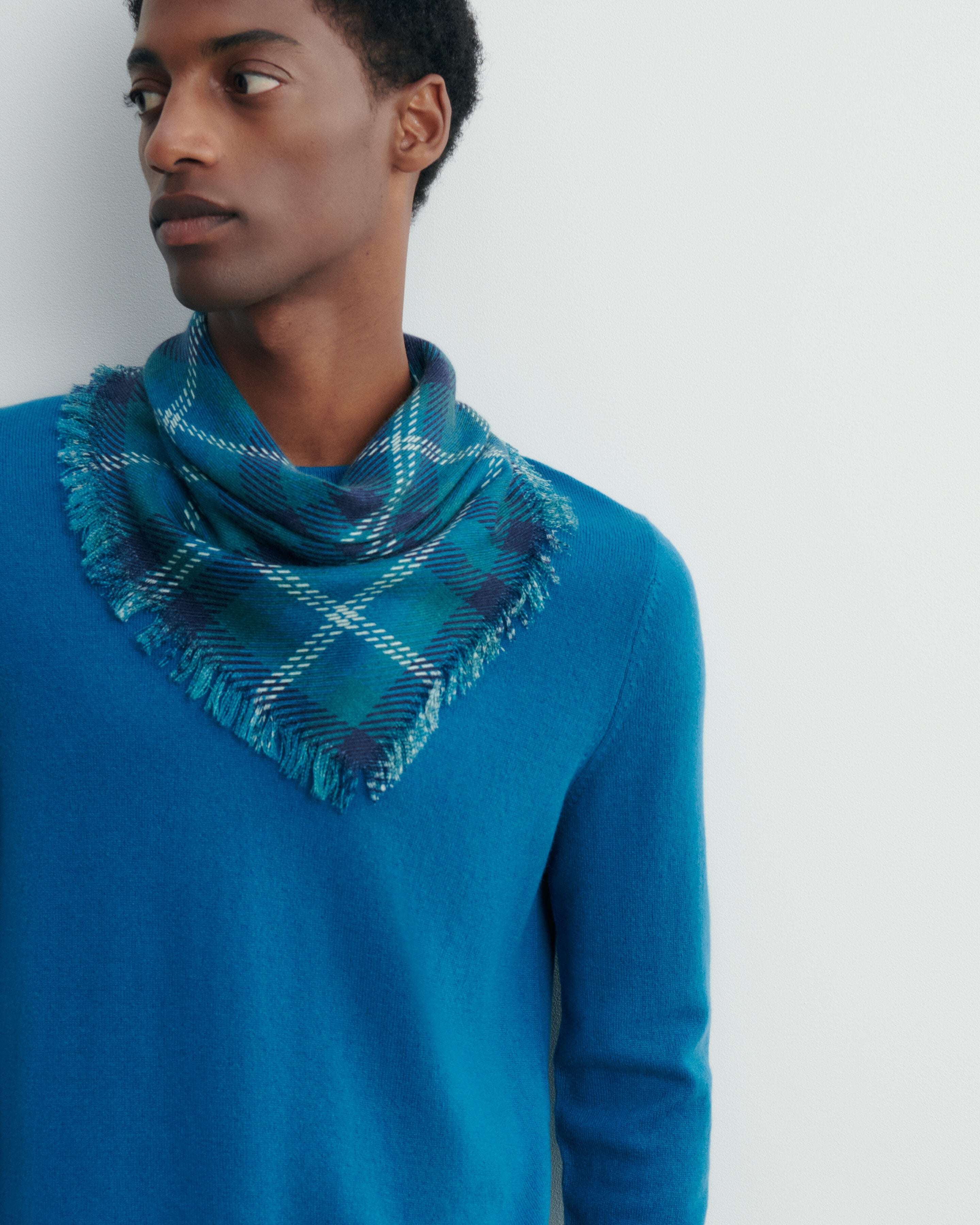 Mini carré twill imprimé-CEDRE-100% cachemire