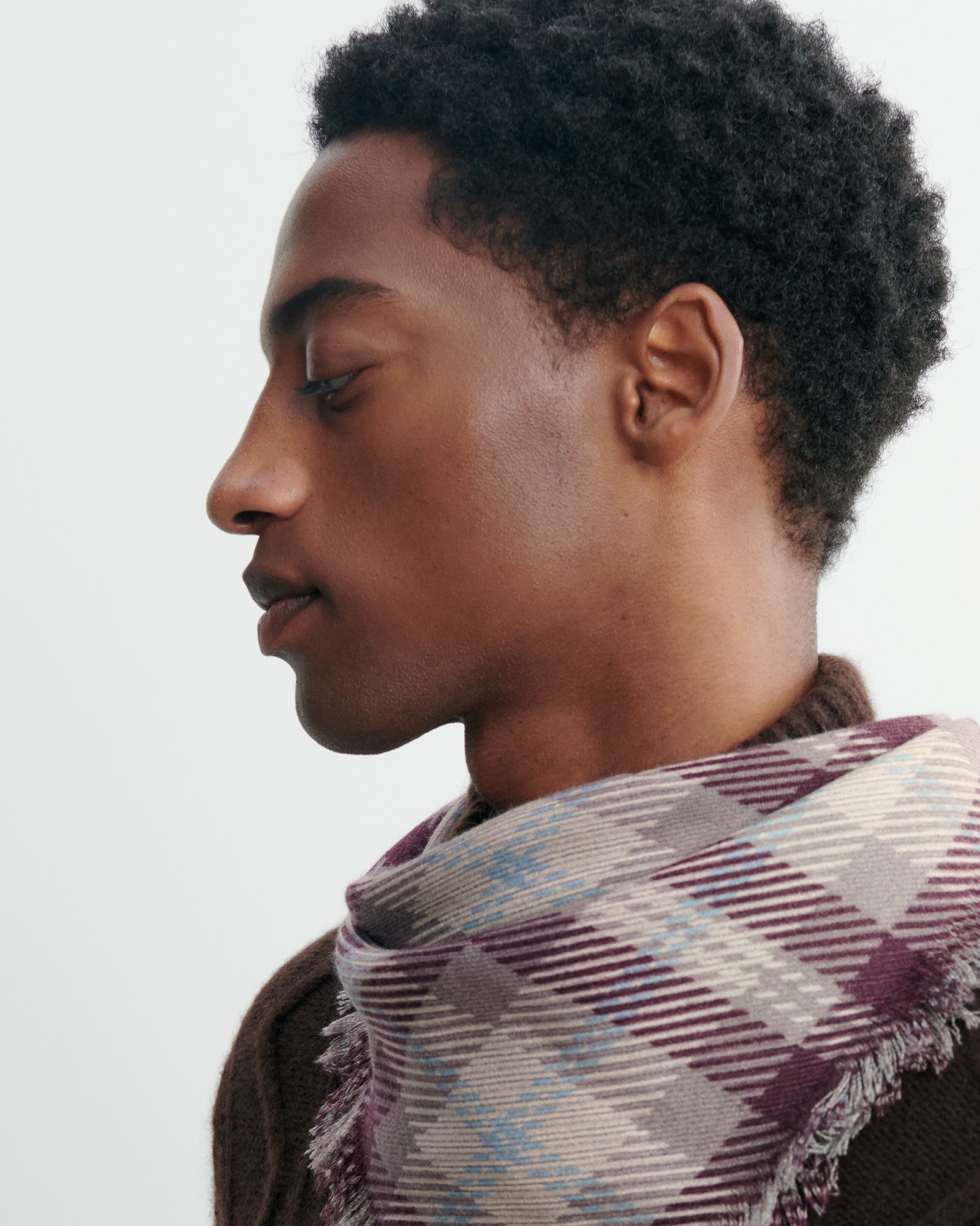 Mini carré twill imprimé-MILLET-100% cachemire