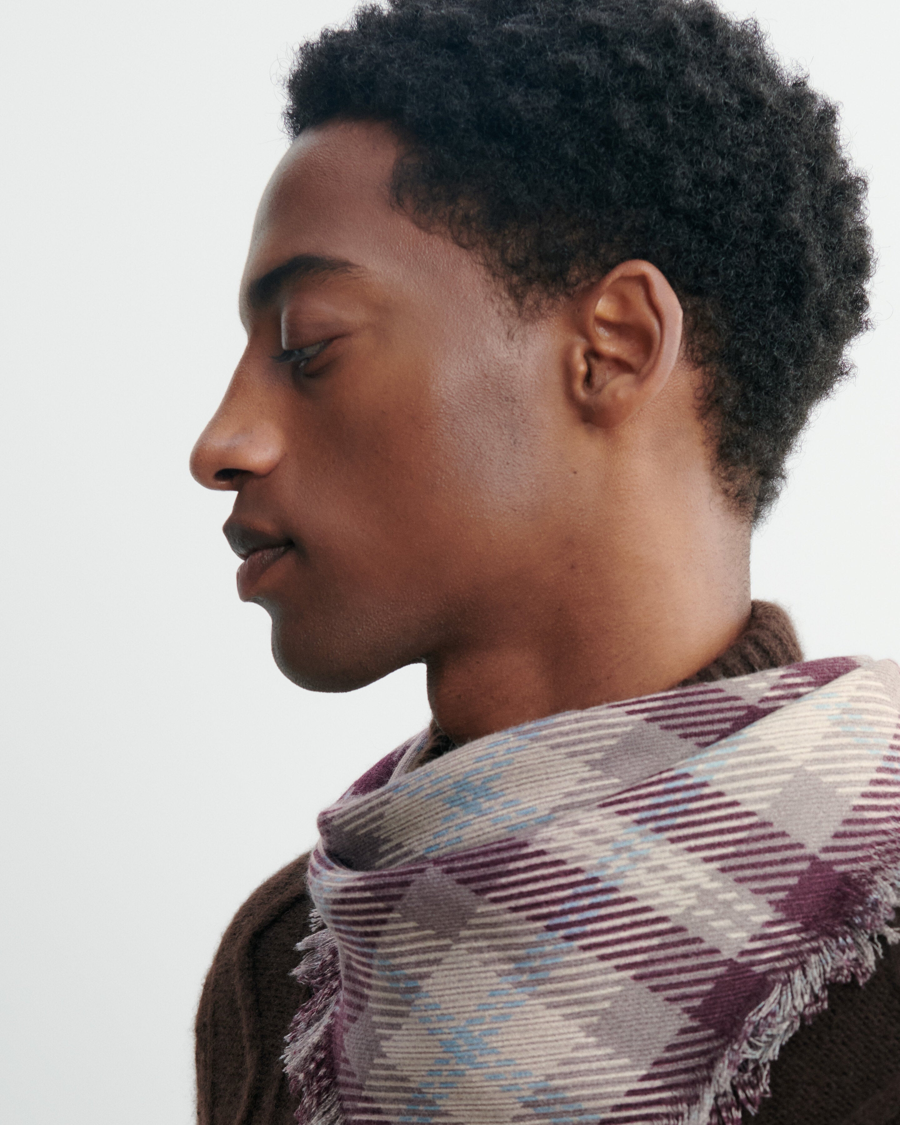 Mini carré twill imprimé-MILLET-100% cachemire