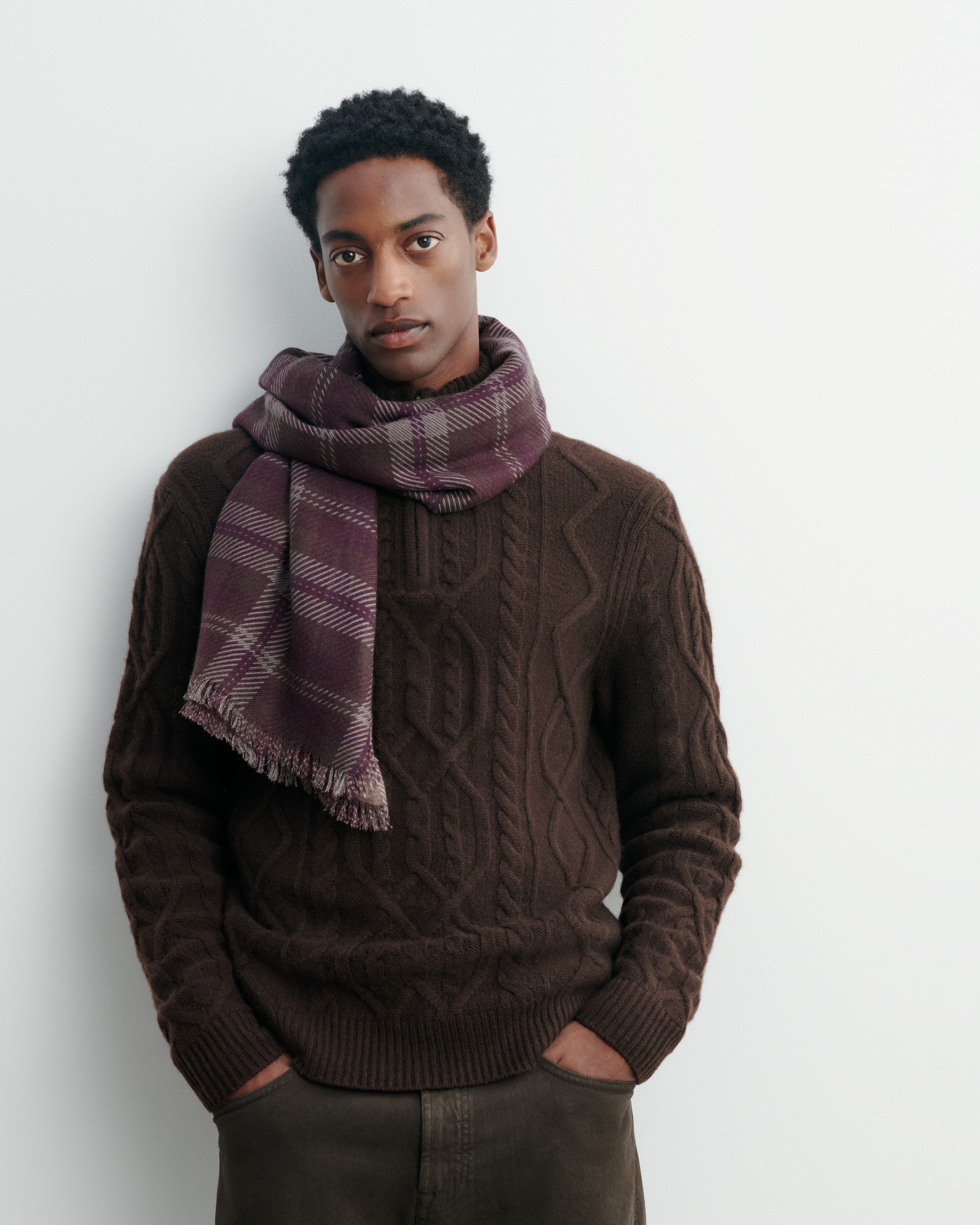 Carré en twill imprimé-MURE-100% cachemire