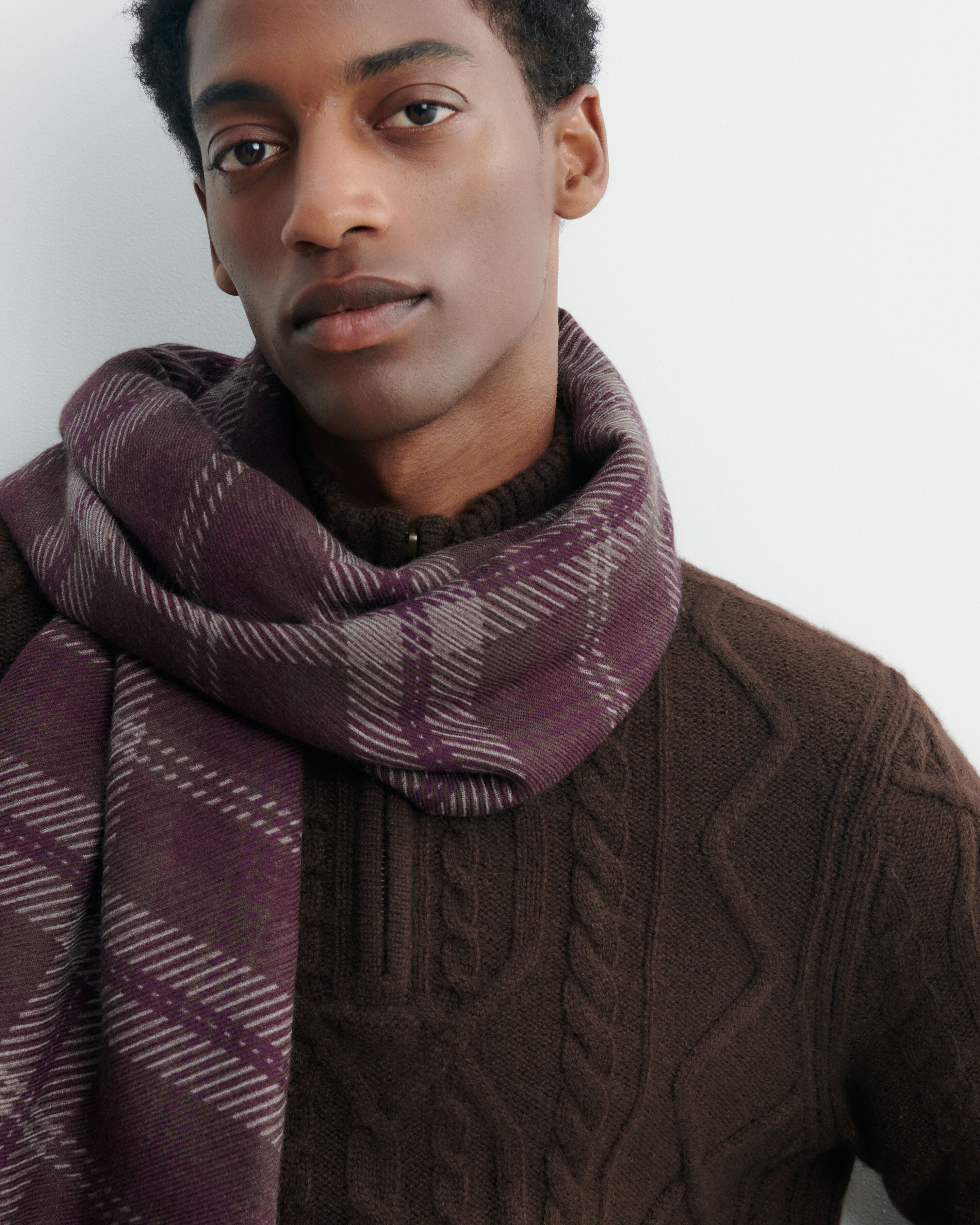 Carré en twill imprimé-MURE-100% cachemire