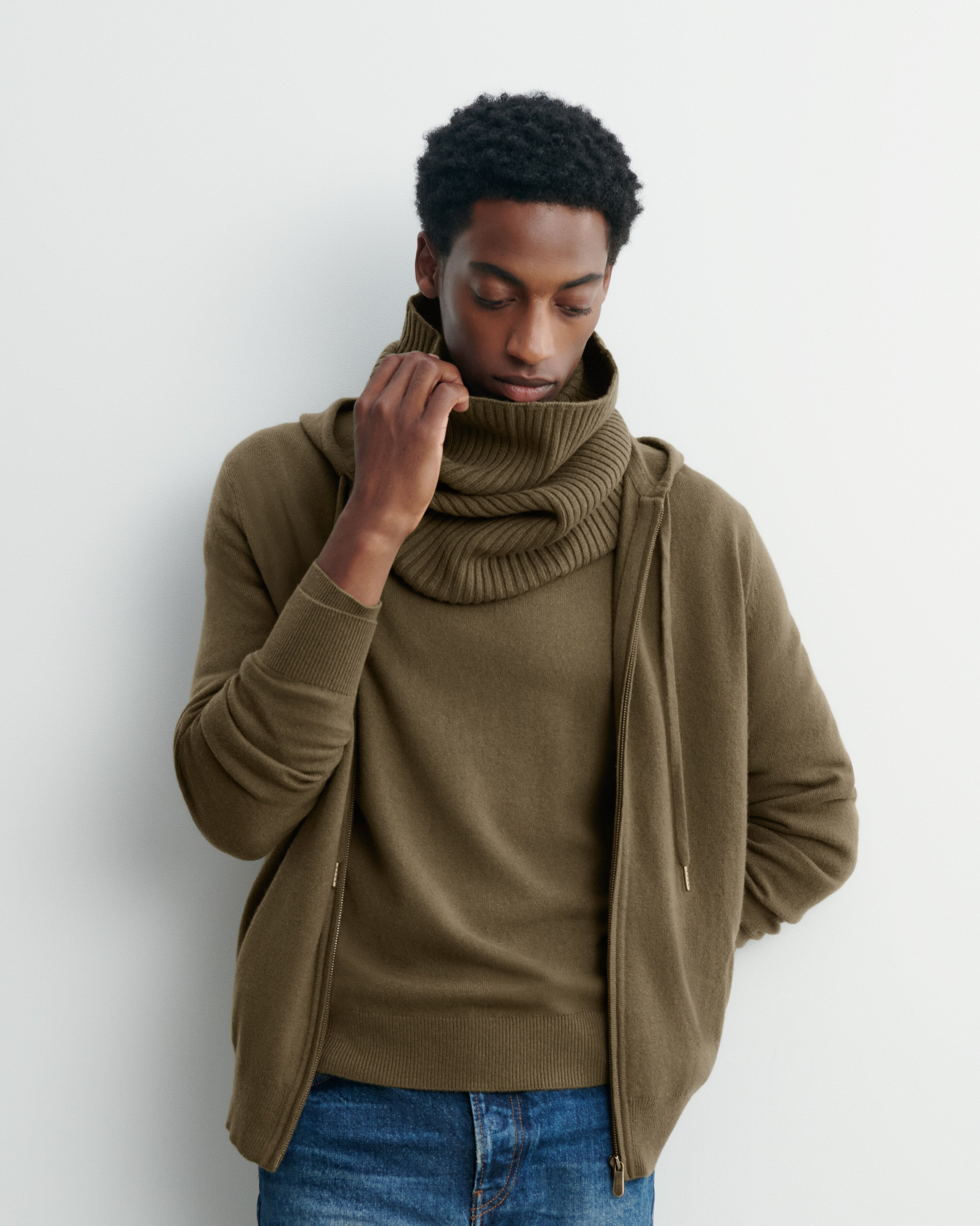 Ribbed snood in Cashmere Mix bronze | Eric Bompard