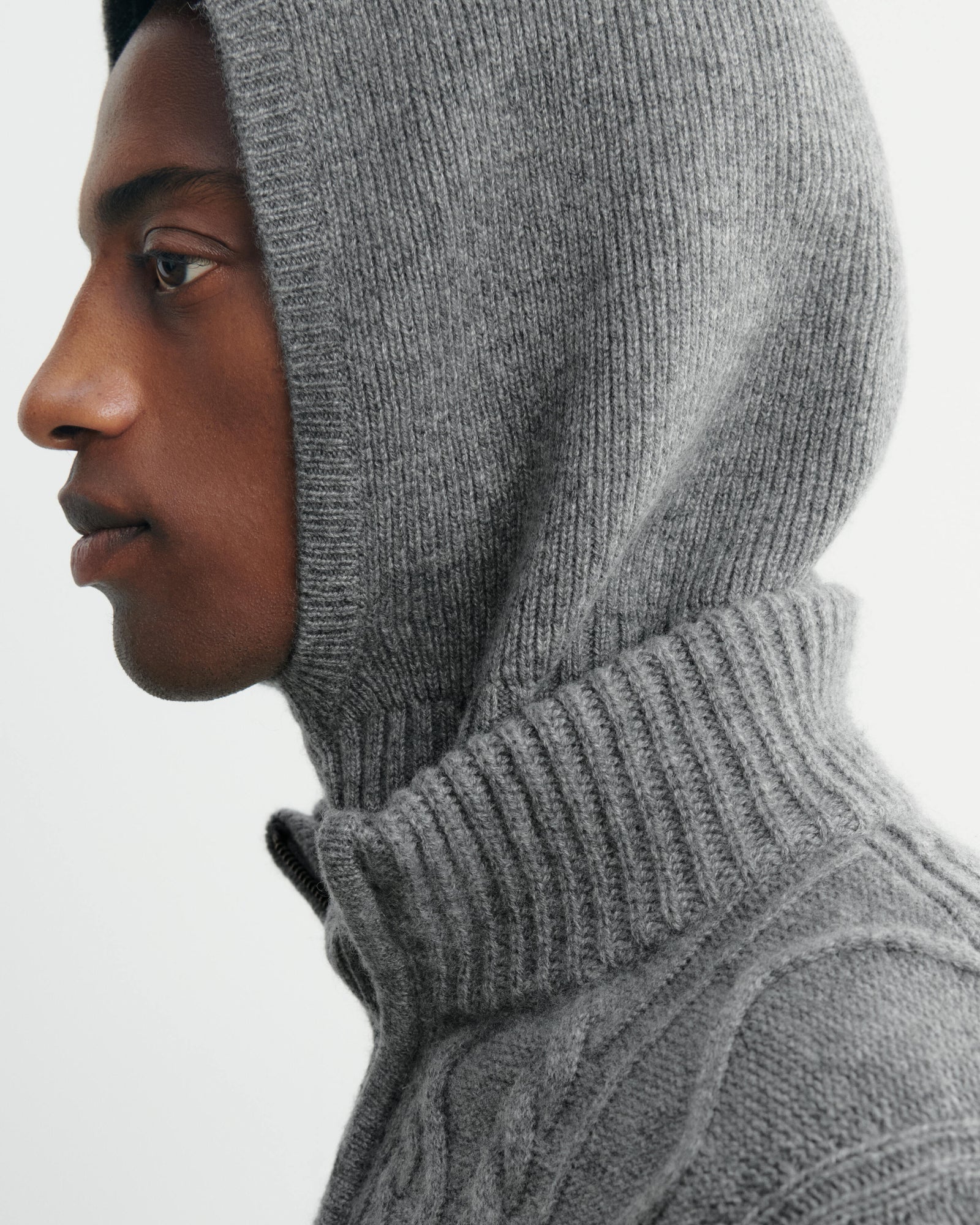 Cagoule-GRIS METEORITE-100% cachemire