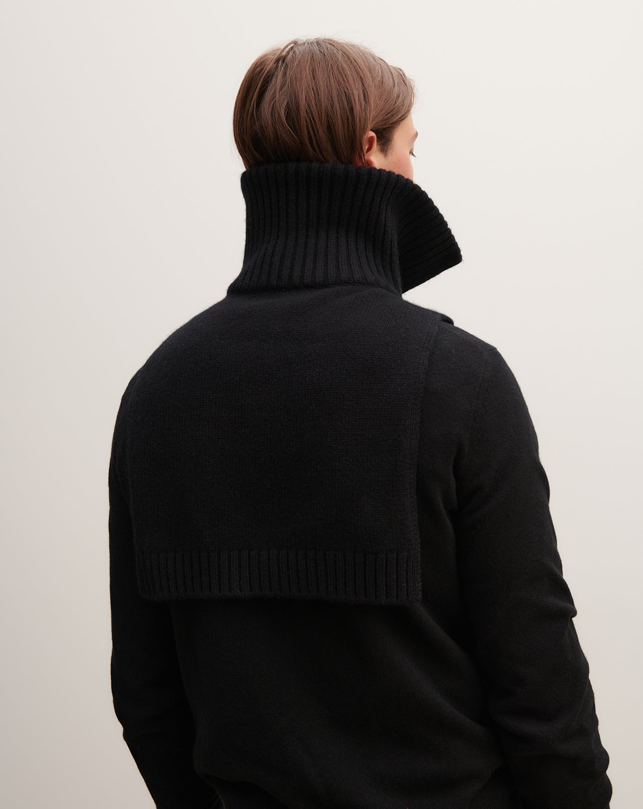 Plastron col camionneur-NOIR-100% cachemire