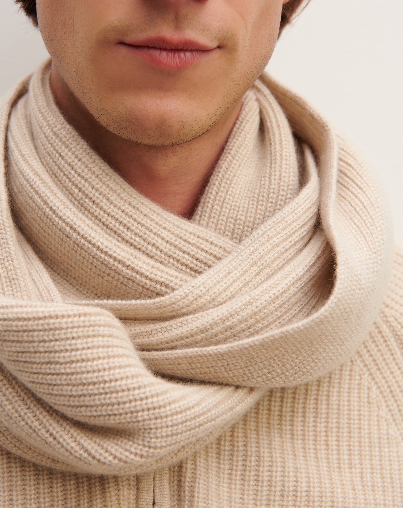 Snood à côtes-AVOINE-100% cachemire