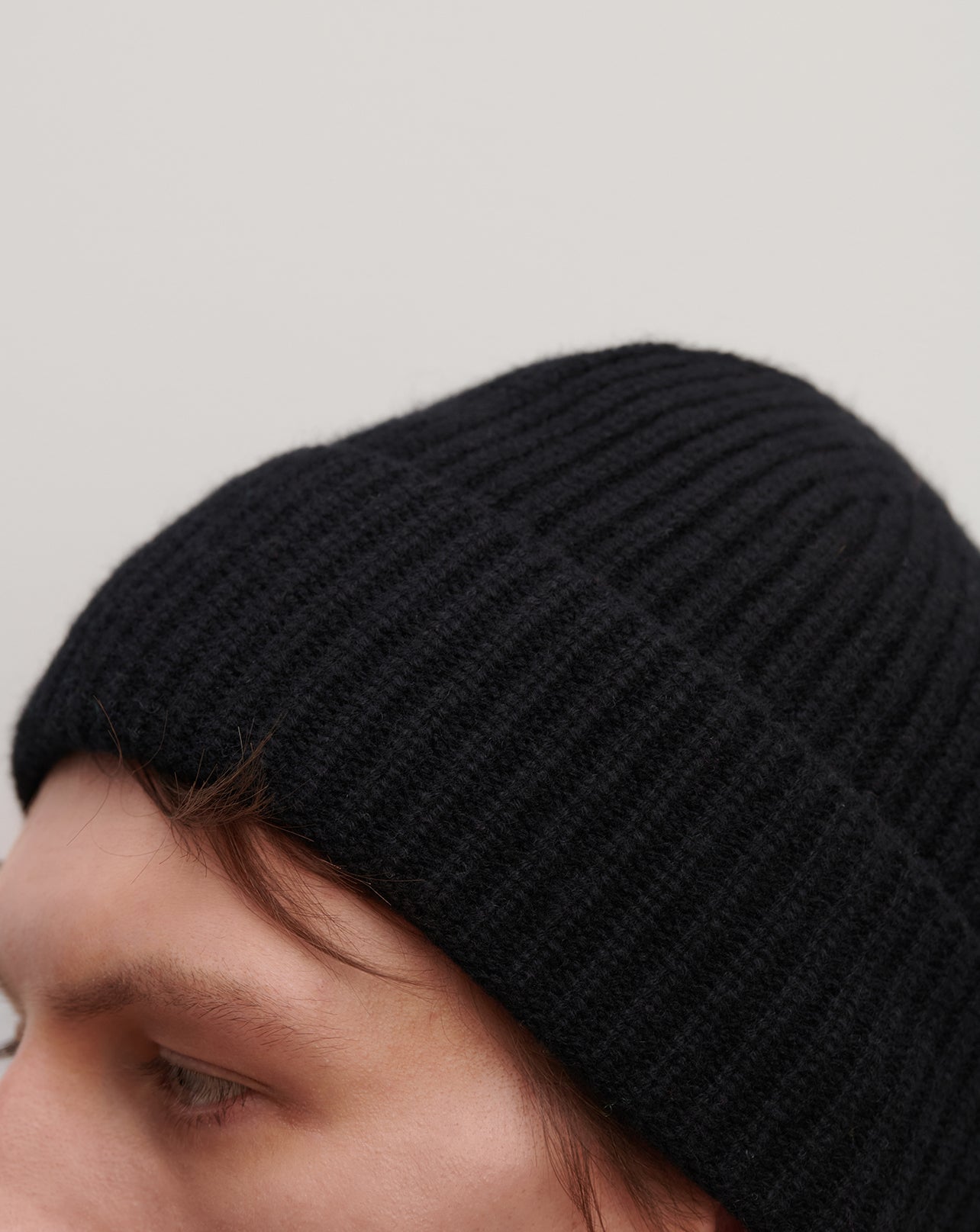Ribbed hat in Cachemire Women black | Eric Bompard