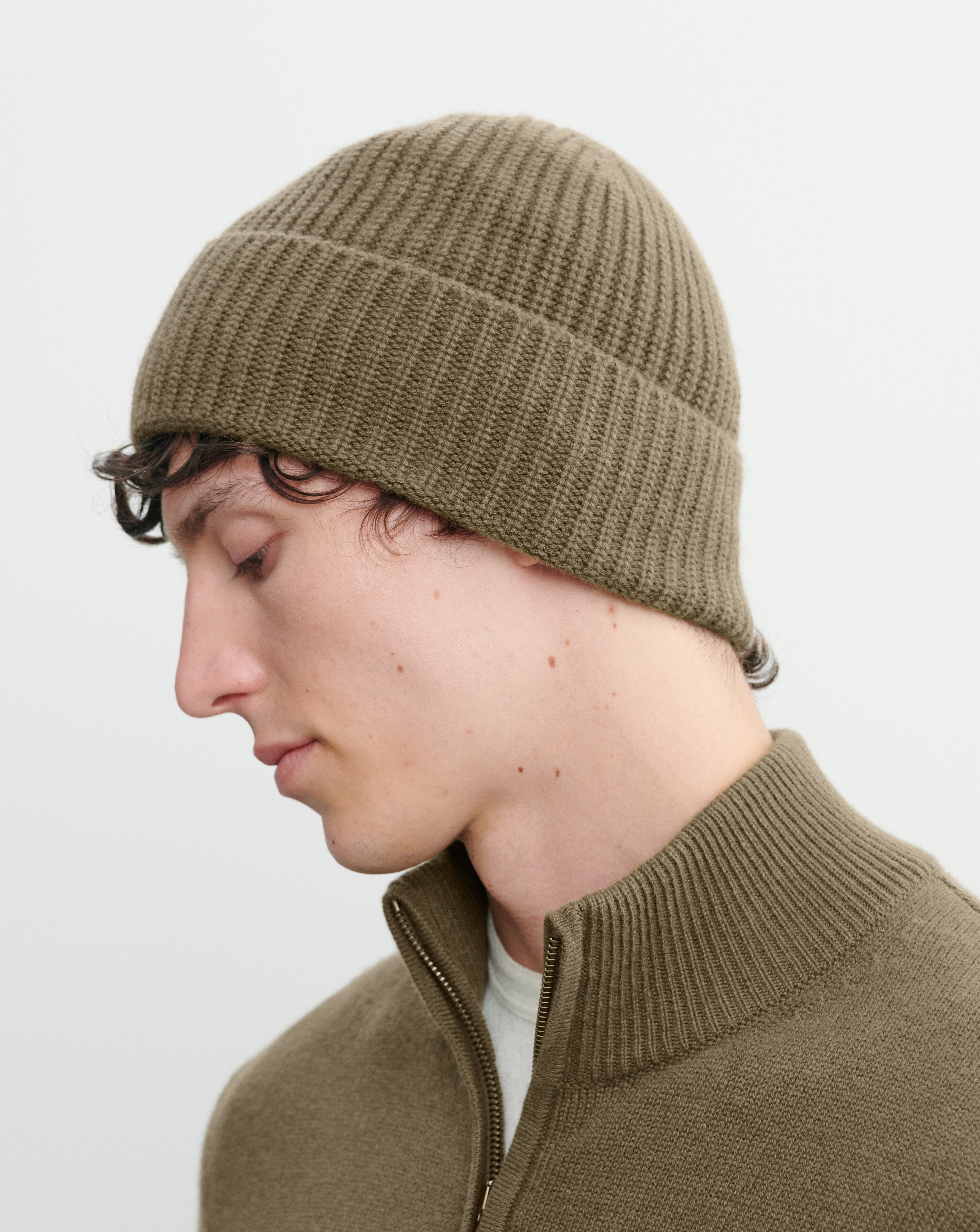 Bonnet à côtes-BRONZE-100% cachemire