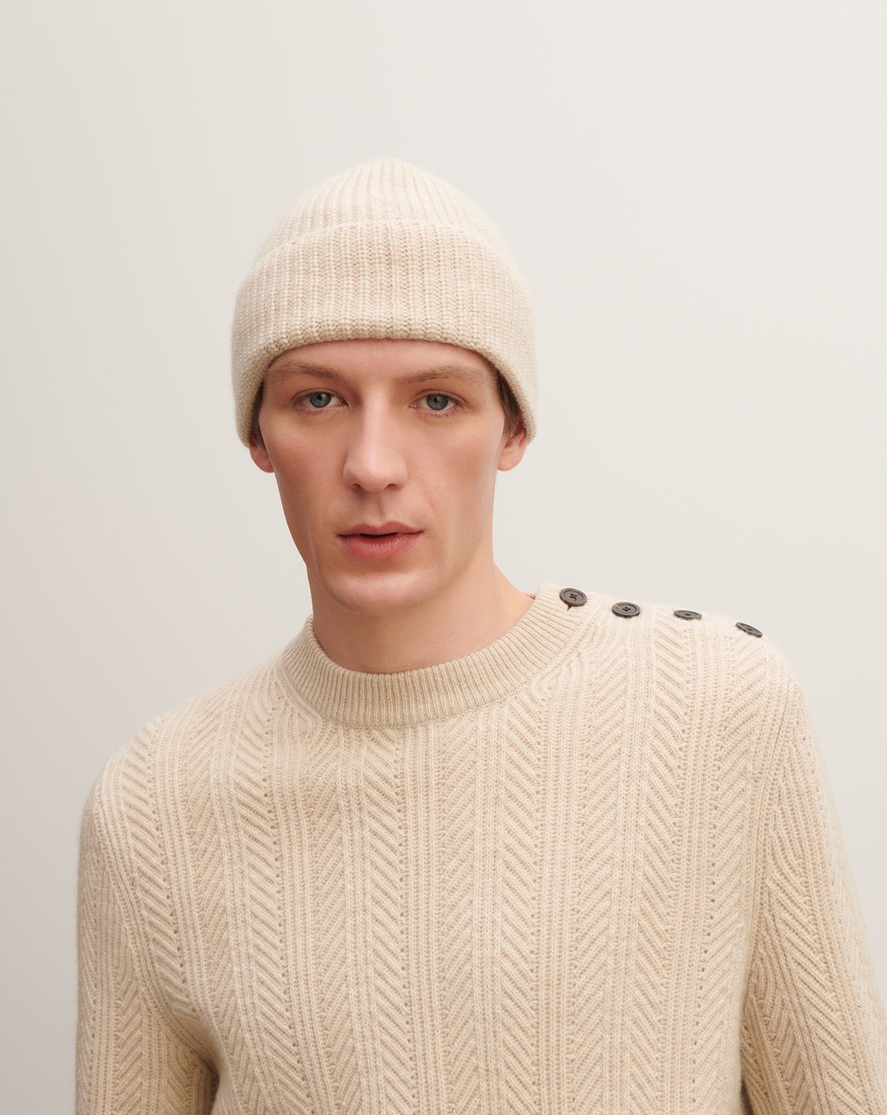 Bonnet à côtes-AVOINE-100% cachemire